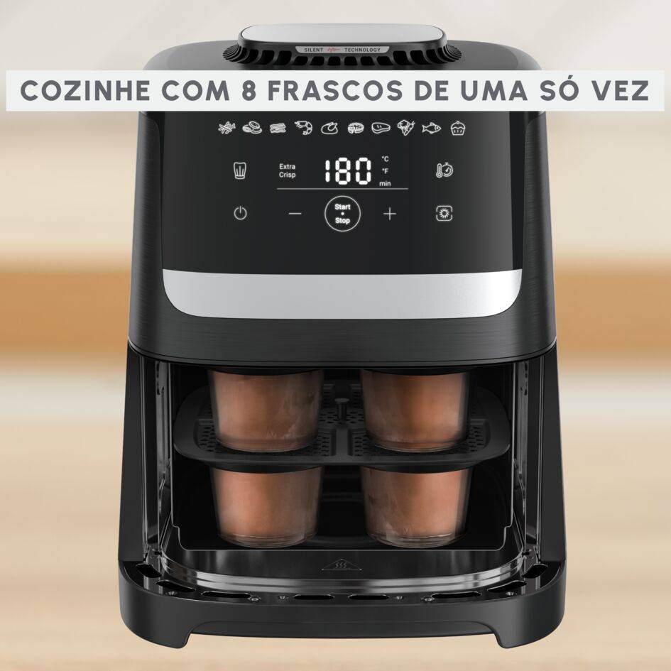Frascos de vidro, conjunto de 8 peças, compatível com a fritadeira sem óleo Easy Fry Silence 5L