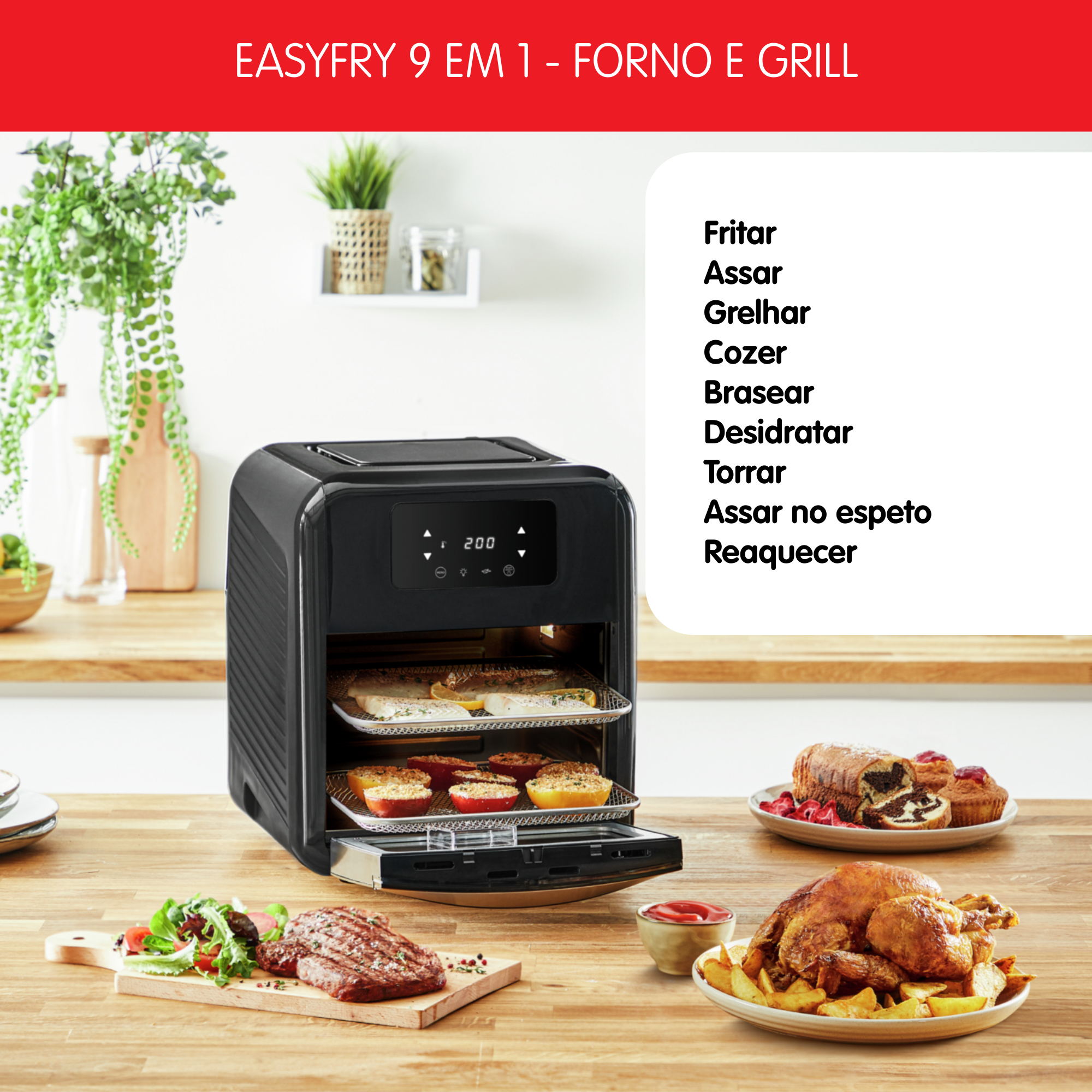 EASY FRY 9 EM 1 FORNO E GRILL