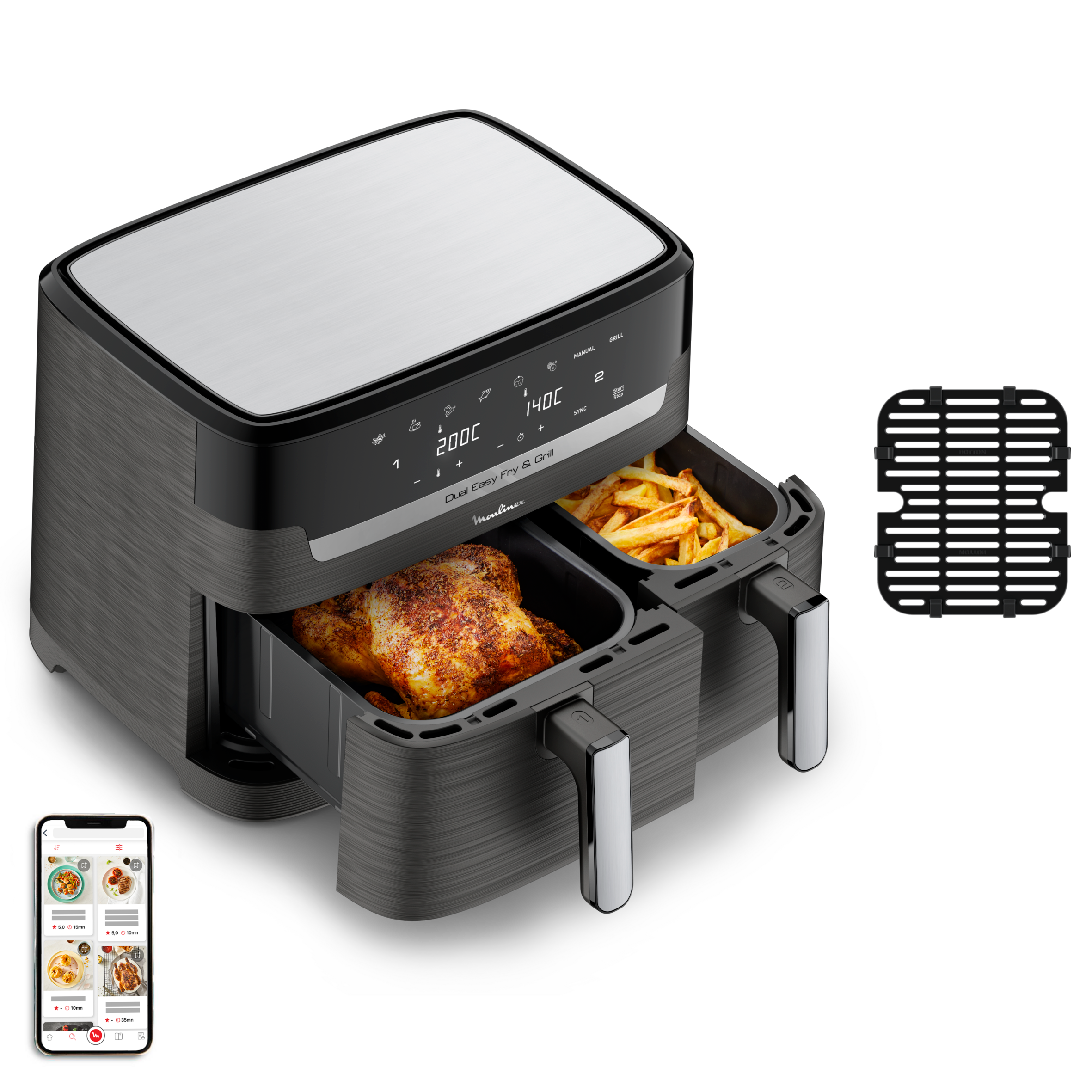 Dual Easy Fry & Grill 8.3 L Cinza
