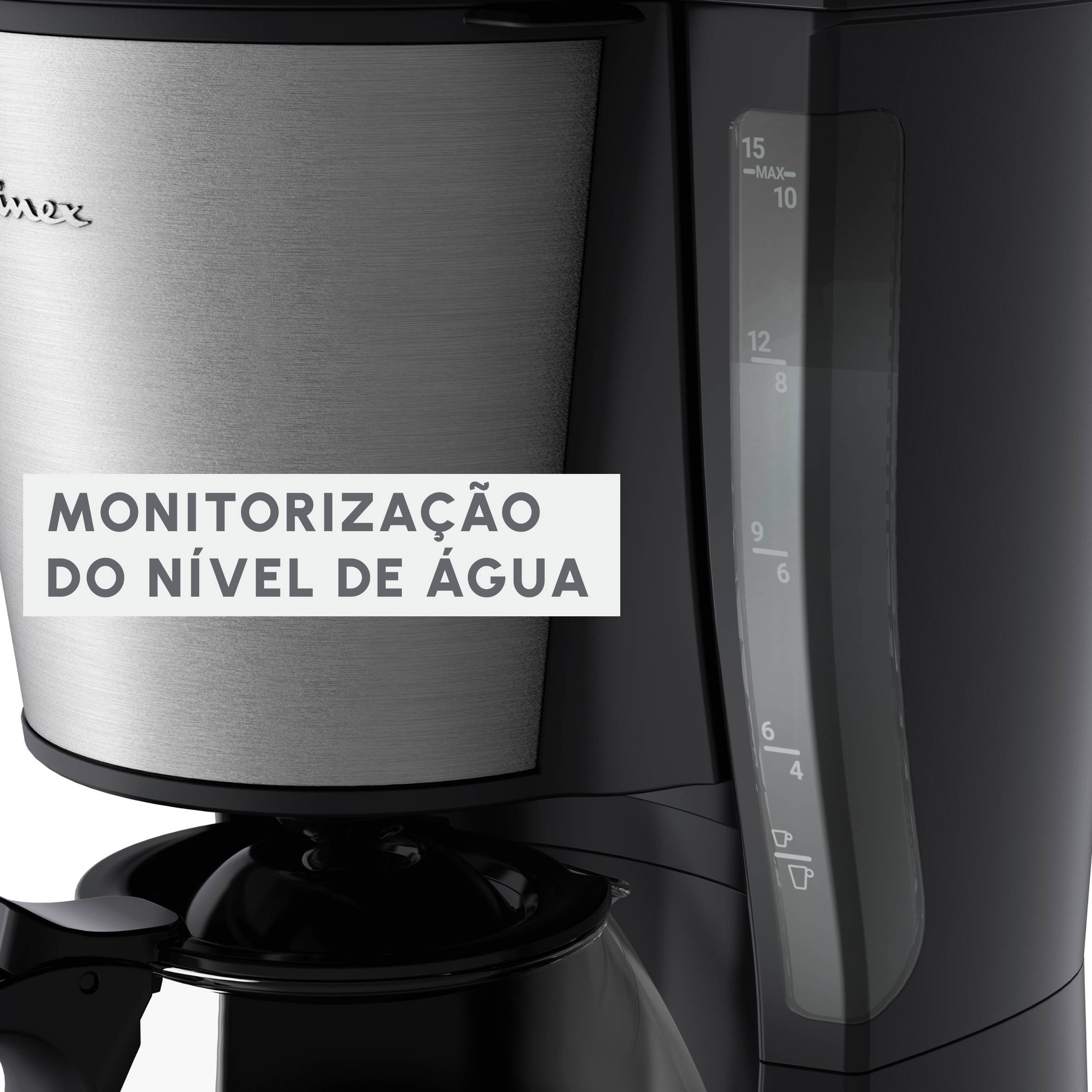 Subito, Cafeteira de Filtro, Função Manter Quente Opcional, Temporizador, Preto e Inox