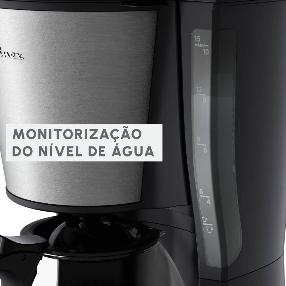 Subito, Cafeteira de Filtro, Função Manter Quente Opcional, Temporizador, Preto e Inox