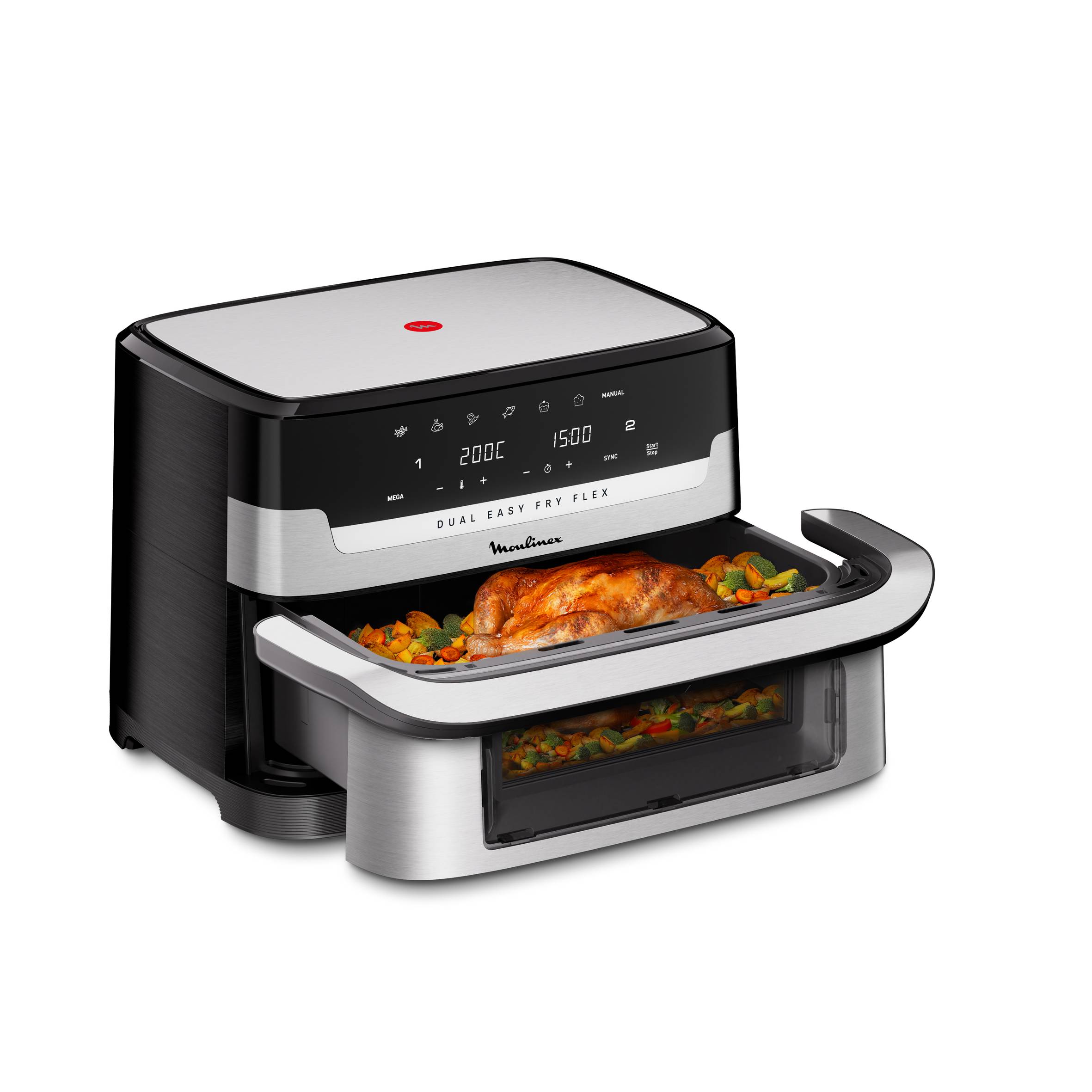 Dual Easy Fry Flex, Flex Air fryer, FlexCook Divider, 9L Capacity
