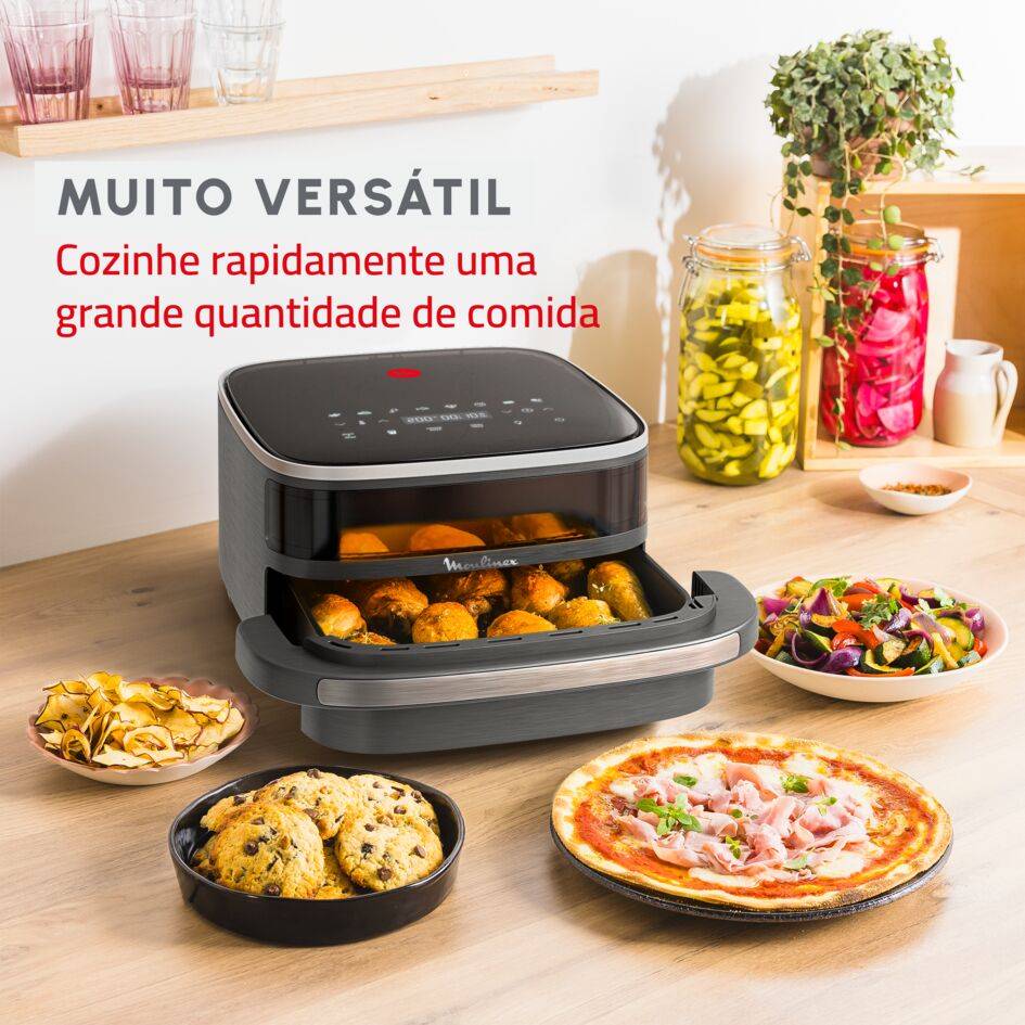 Easy Fry XL Surface, Fritadeira Sem Óleo Grande, Superfície de Cozedura Extragrande, Formato Compacto, Janela de observação