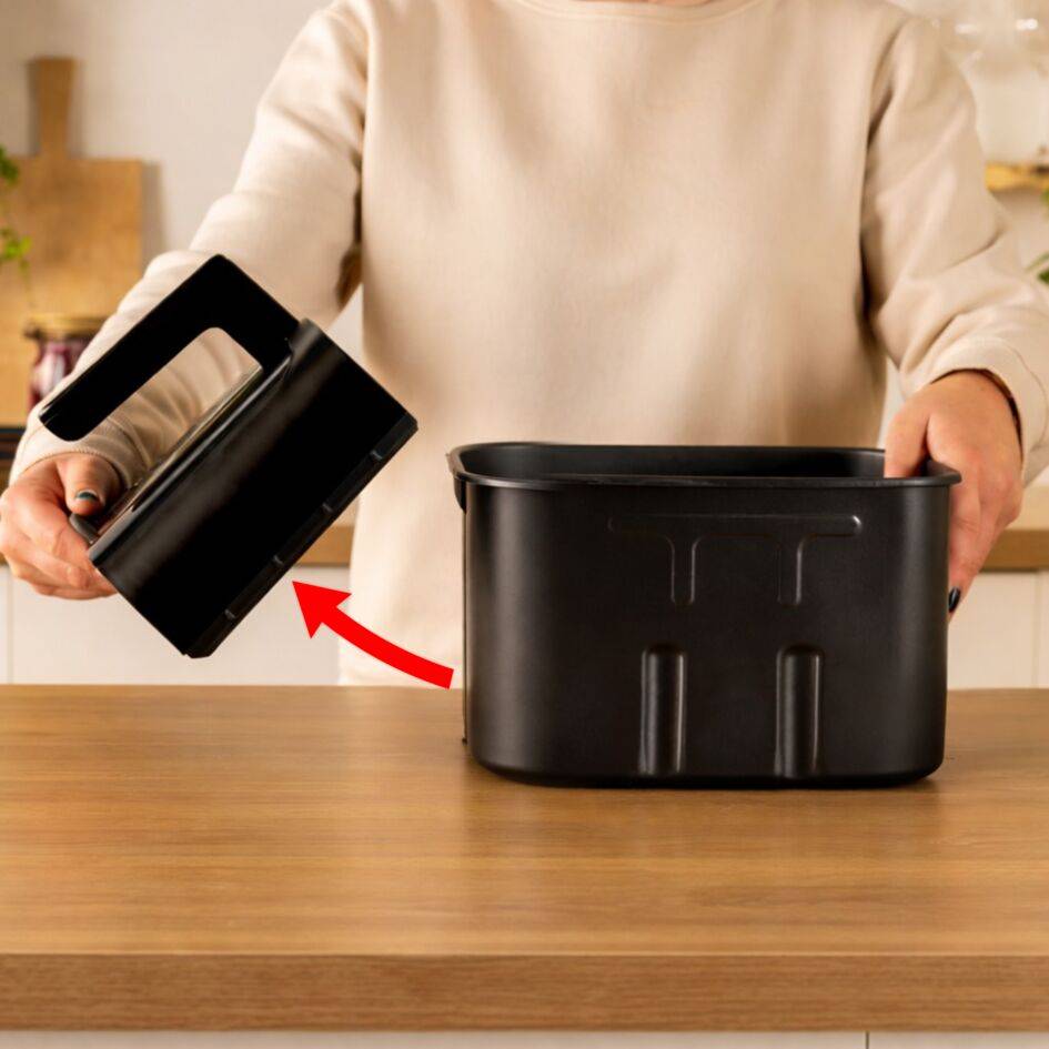 Conjunto de armazenamento Easy Fry Silence 7L, gaveta extra, grelha e tampa