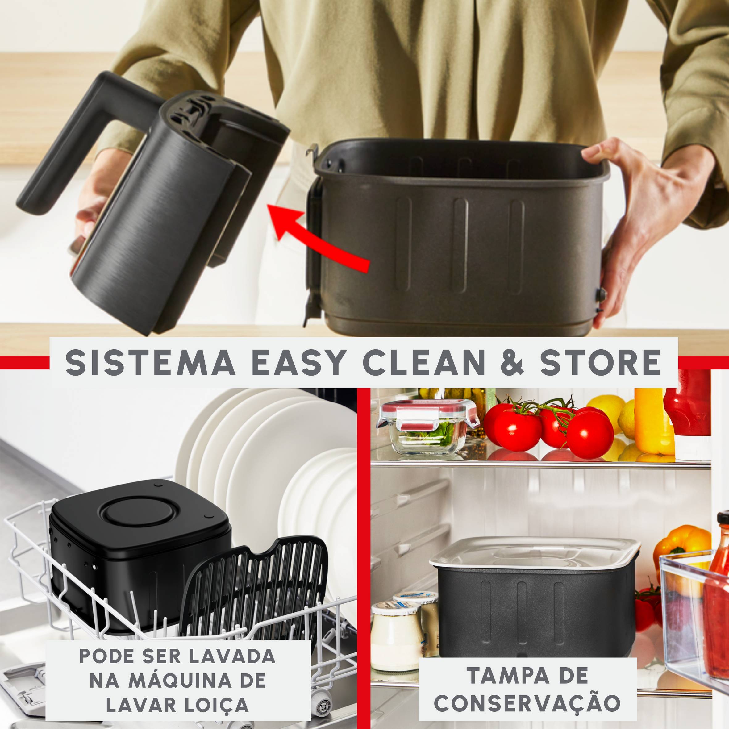 Easy Fry Silence 5 L com Janela de Observação