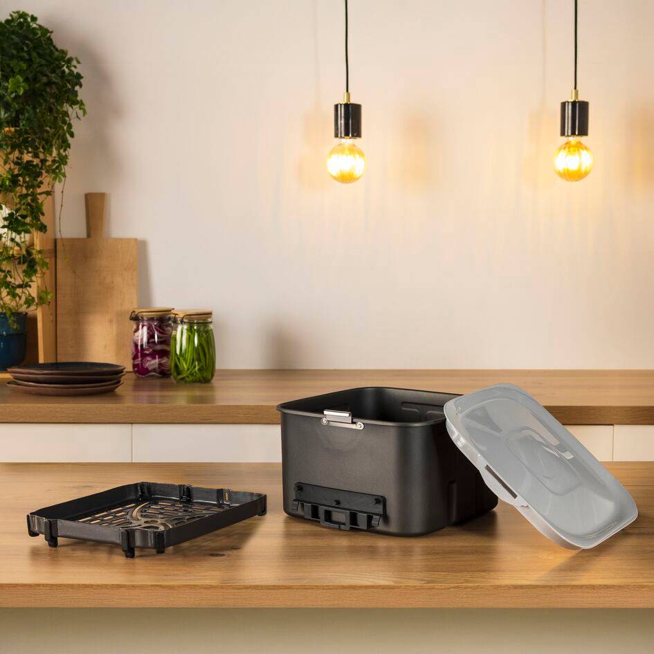 Conjunto de armazenamento Easy Fry Silence 7L, gaveta extra, grelha e tampa