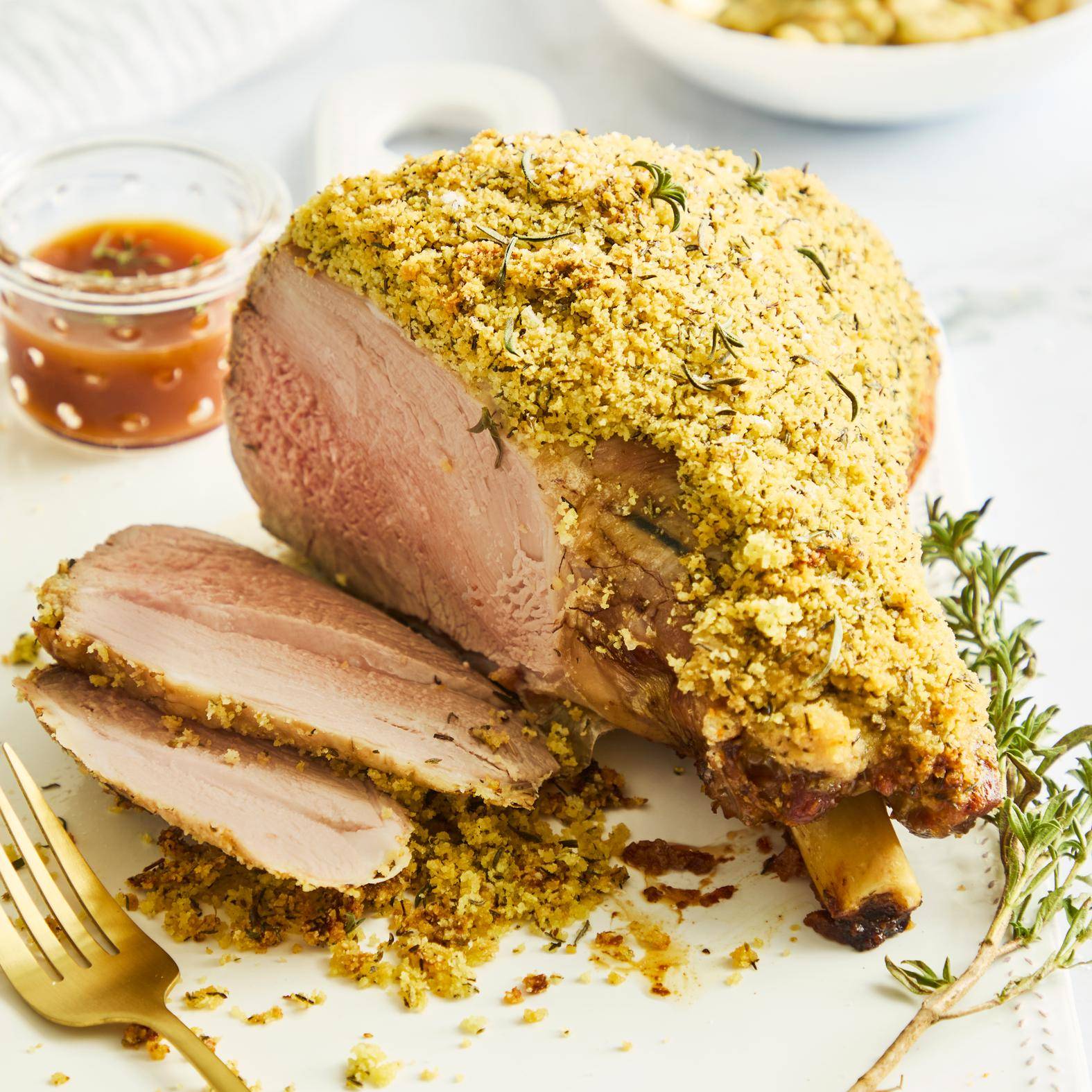 Perna de borrego com crosta de ervas e feijões-flageolet com ervas frescas - Receita DUAL EASY FRY XXL | Moulinex