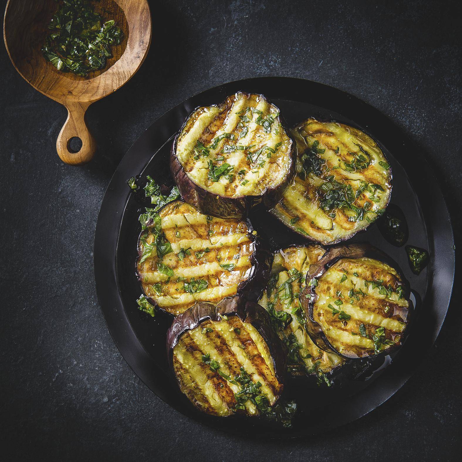 Beringelas grelhadas com pesto - Receita Easy Fry Mega | Moulinex