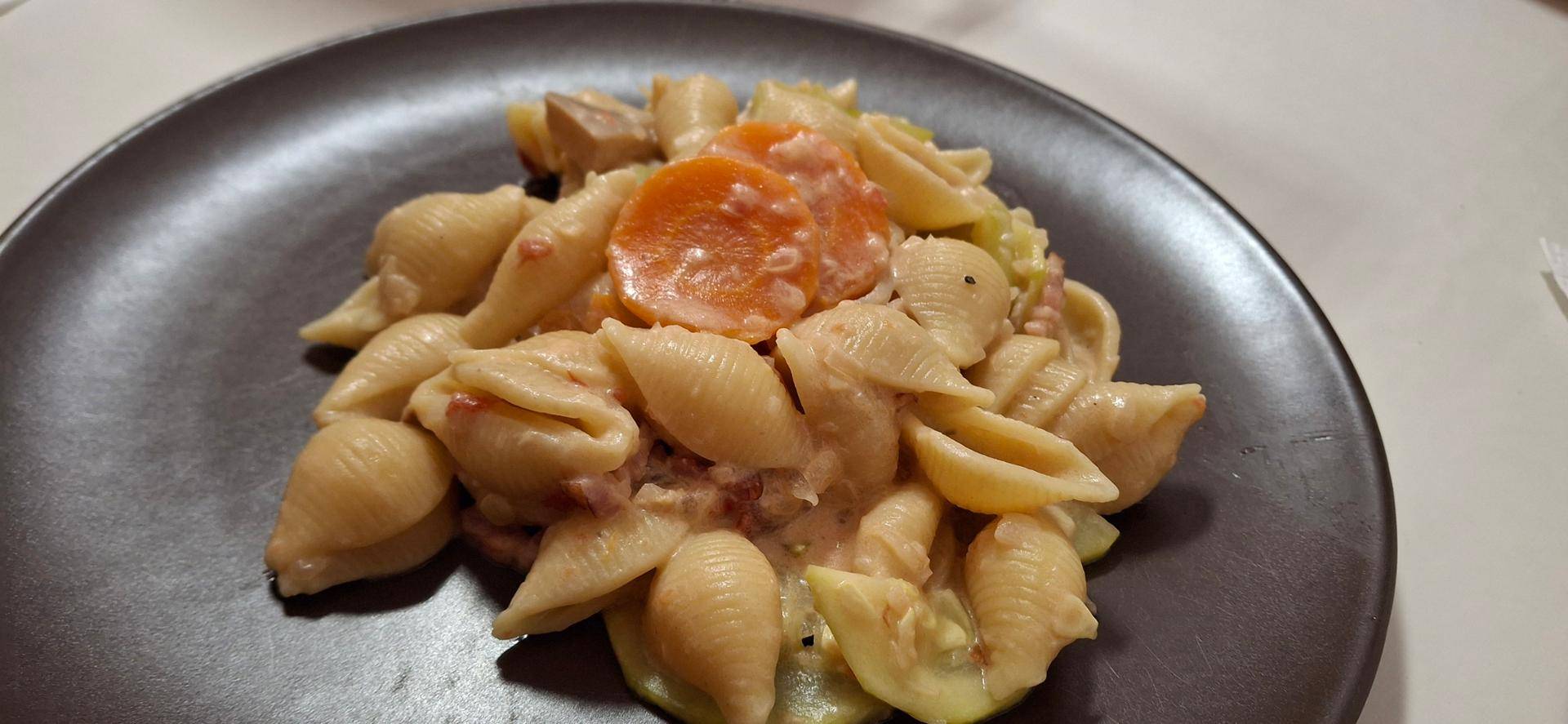 Massa com legumes e bacon - Receita Companion Connect XL | Moulinex