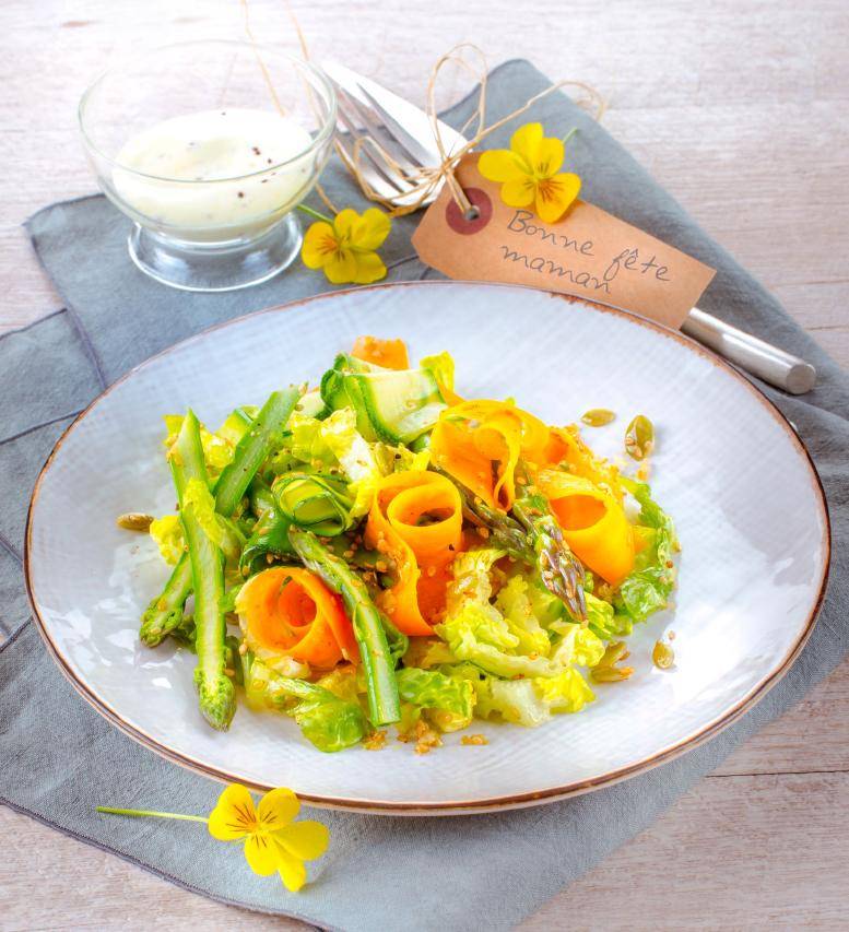 Salada de tagliatelles de legumes, molho com mostarda - Receita Companion Connect | Moulinex