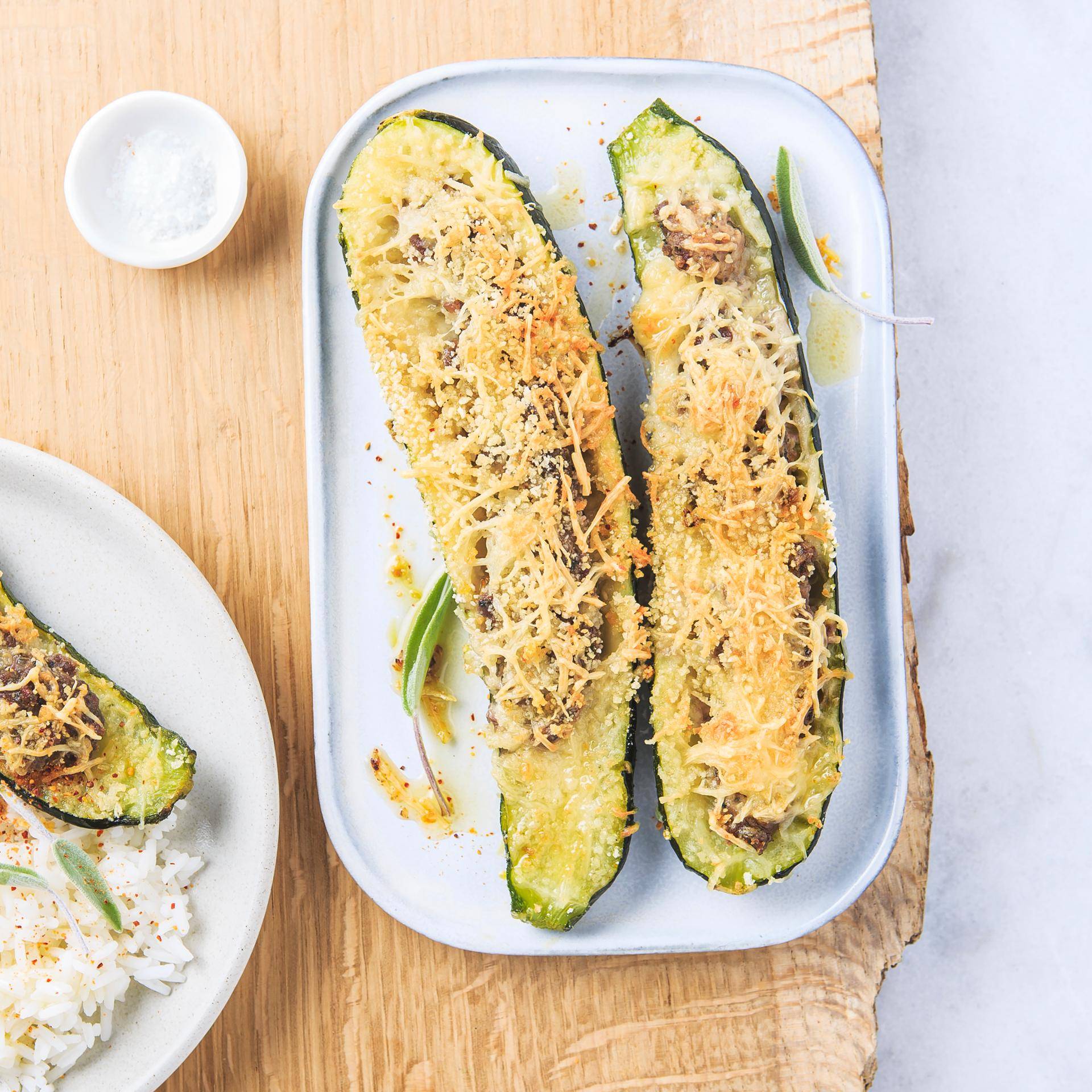 Curgetes recheadas com legumes - Receita Dual EasyFry&Grill | Moulinex