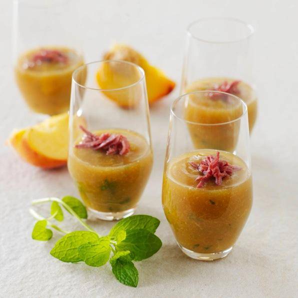 Shots de Pêssego com Pato Fumado - Receita Companion | Moulinex