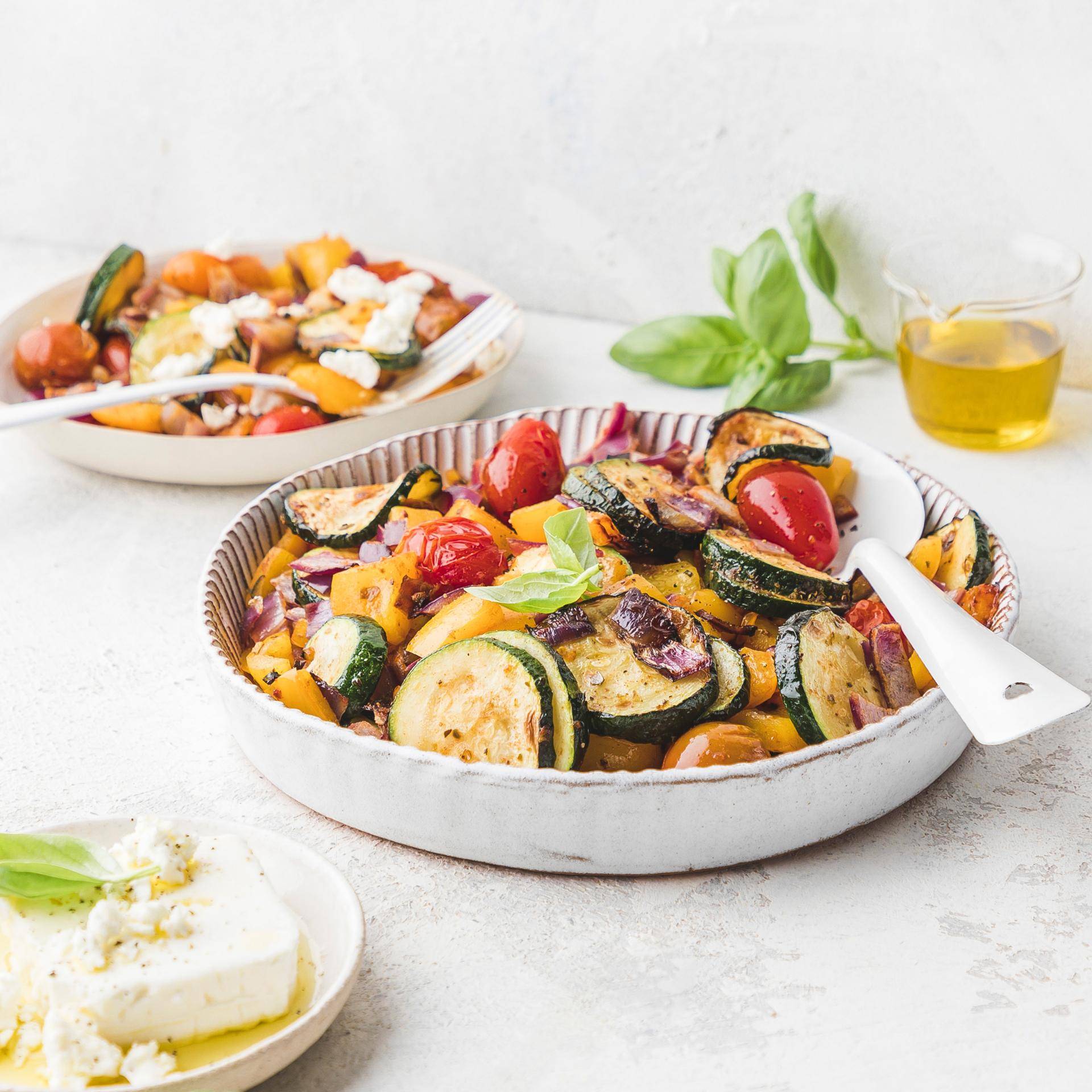 Legumes à moda do Mediterrâneo - Receita Dual EasyFry&Grill | Moulinex