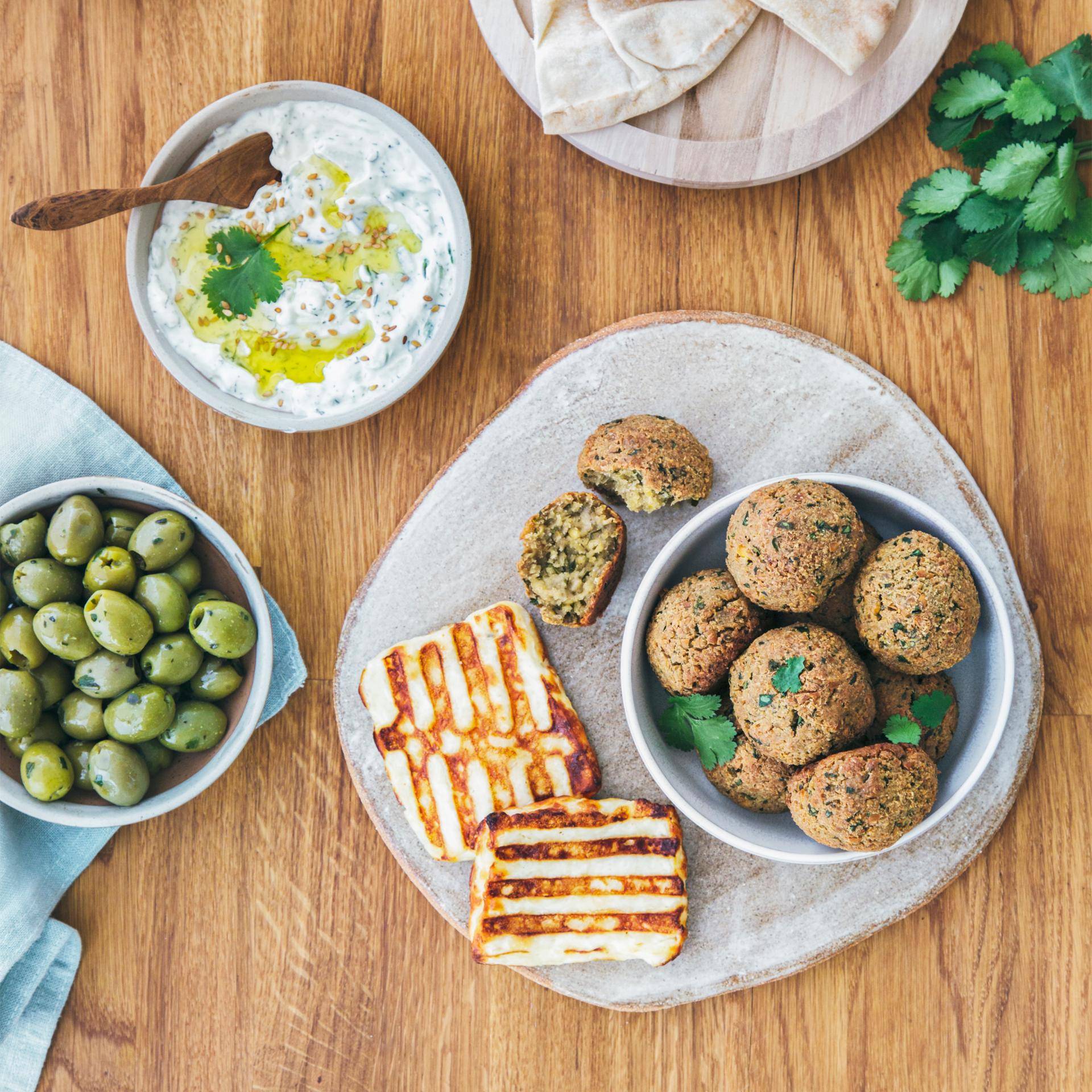 Halloumi e falafel - Receita Dual EasyFry&Grill | Moulinex