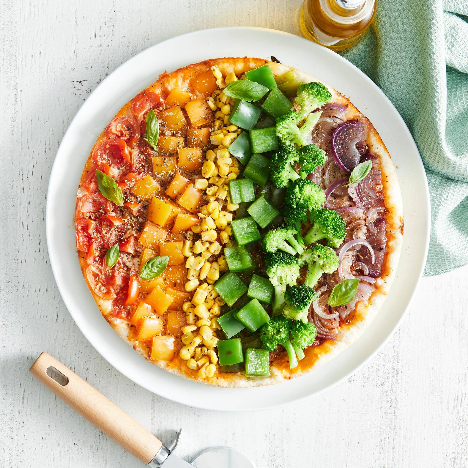 Pizza Arco-Íris - Receita Easy Fry XL Surface | Moulinex