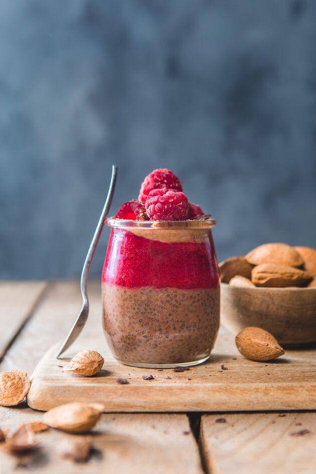 Pudim de chocolate, chia e framboesa - Receita Perfectmix + | Moulinex