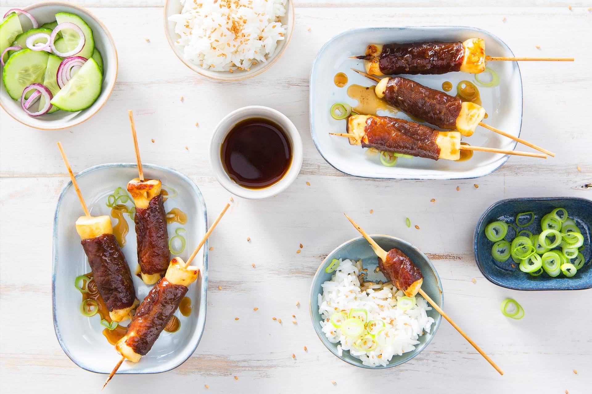 Espetadas de carne de vaca com molho teriyaki - Receita EASY FRY & GRILL 2 in 1 DIGITAL | Moulinex