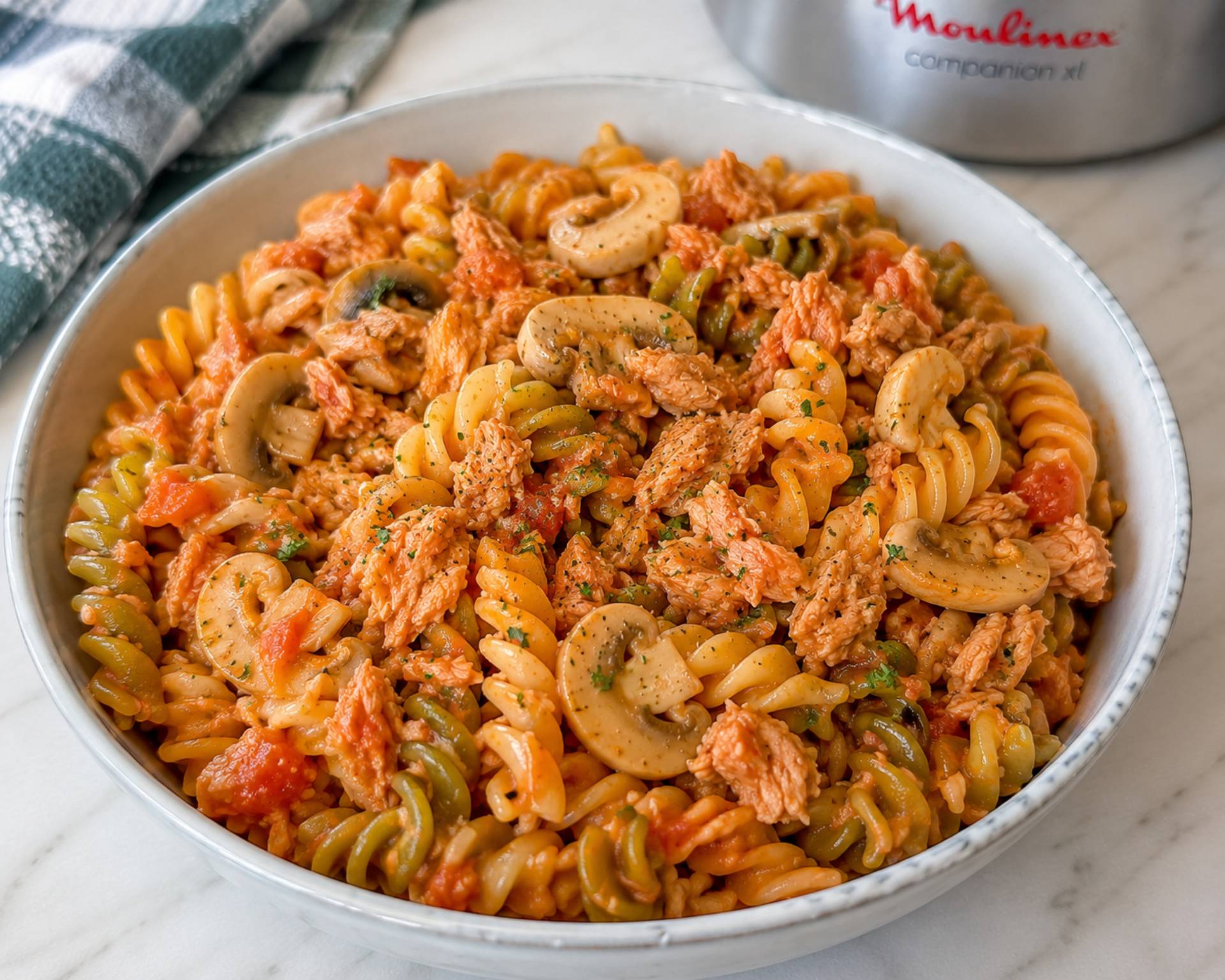 Massa de atum e cogumelos - Receita Companion Connect XL | Moulinex