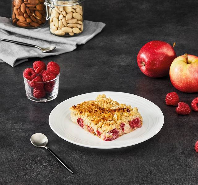 Crumble de maçã e framboesa - Receita OptiGrill + | Moulinex