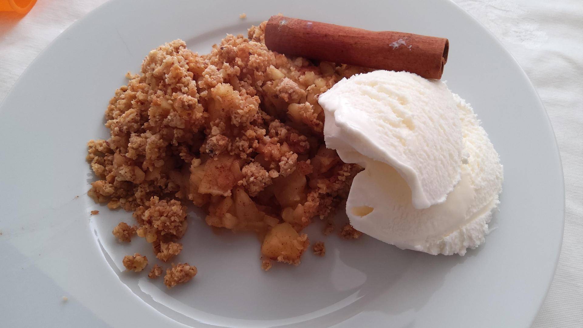 Crumble de amêndoa e maçã - Receita Companion Connect XL | Moulinex
