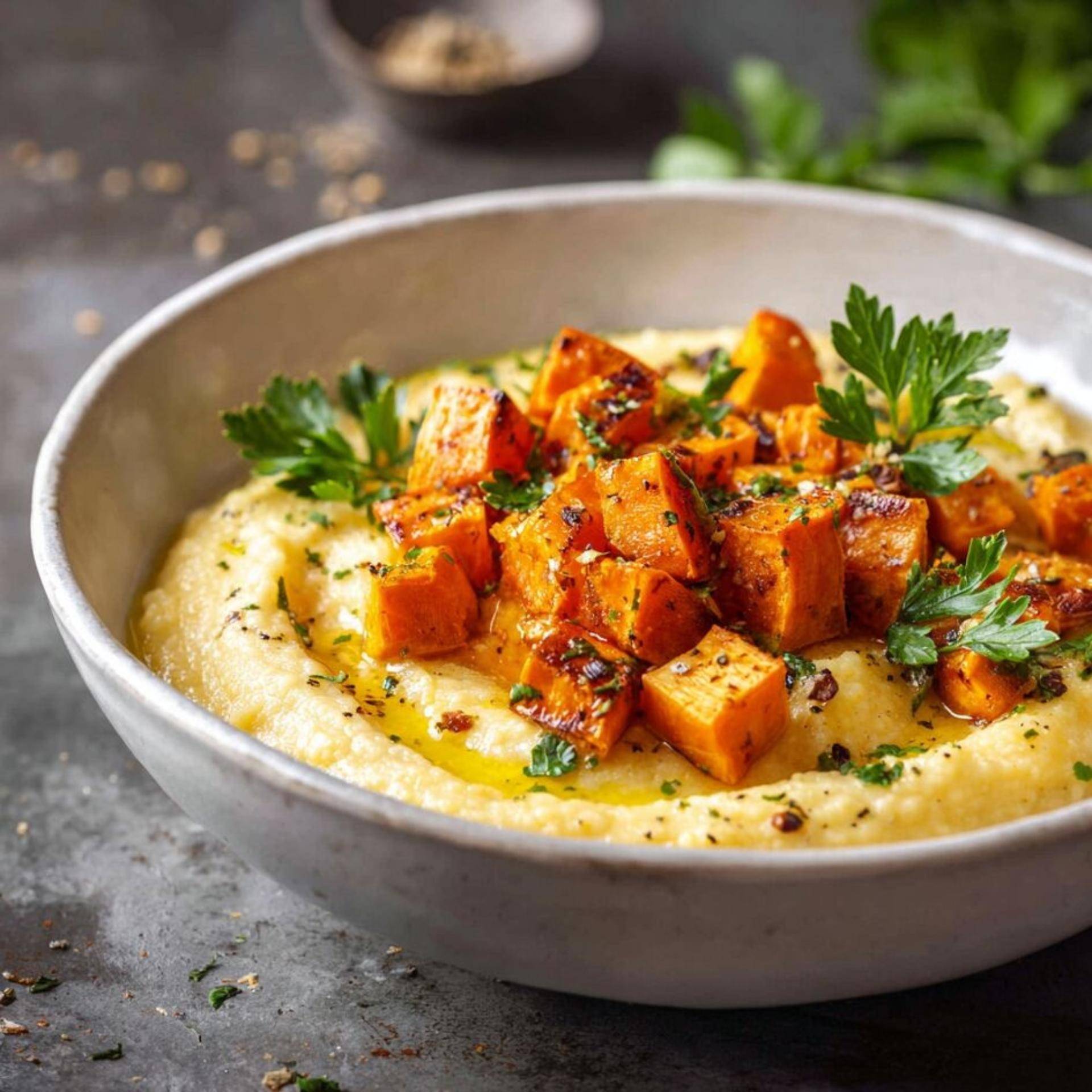 Polenta Cremosa com Parmesão e Legumes Assados - Receita Companion Connect | Moulinex