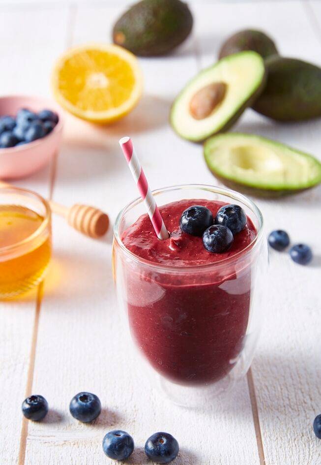 Smoothie de abacate e mirtilo - Receita Blend up | Moulinex
