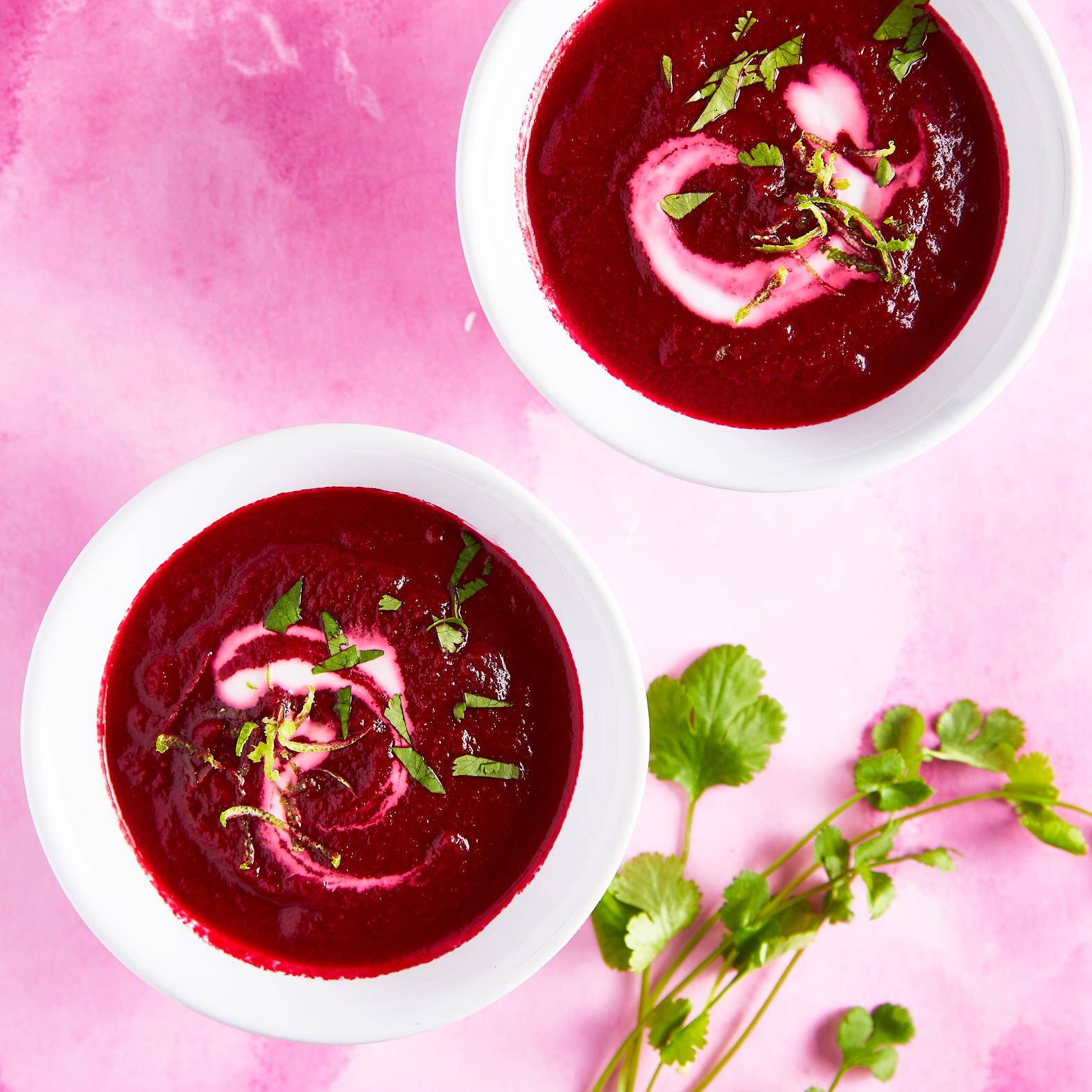 Sopa vegan de beterraba com coco, gengibre e lima - Receita Perfectmix + | Moulinex