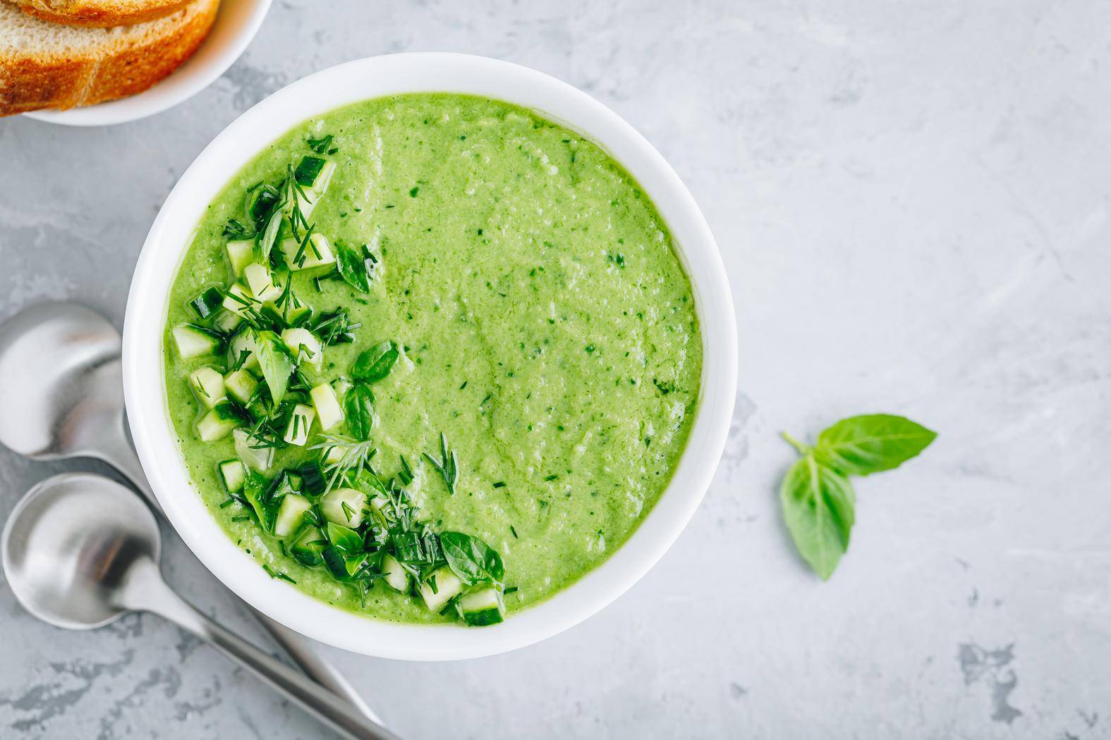 Gaspacho de maçã verde e manjericão fresco - Receita Blend up | Moulinex