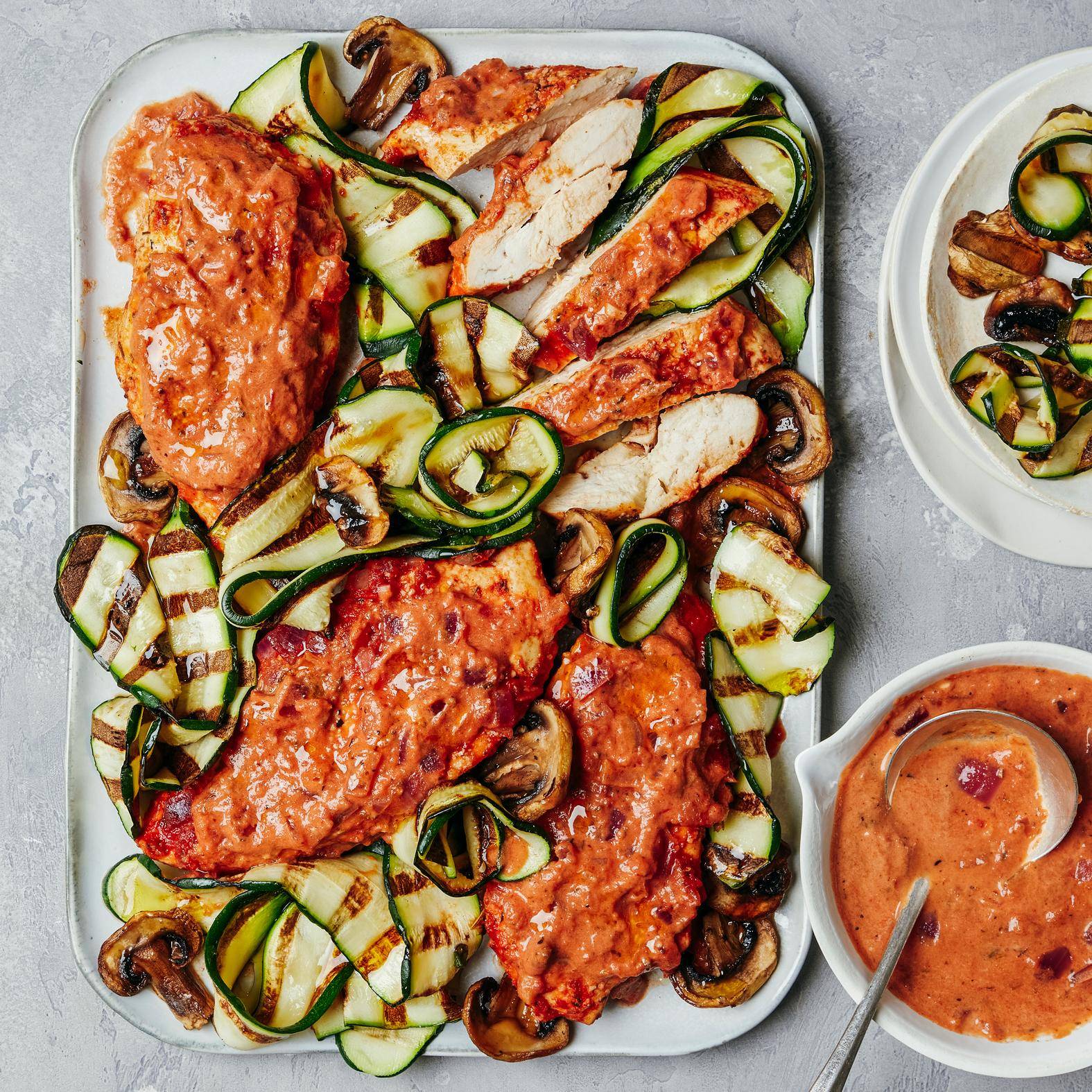 Frango com molho de tomate cremoso e legumes grelhados - Receita OptiGrill 4in1 | Moulinex