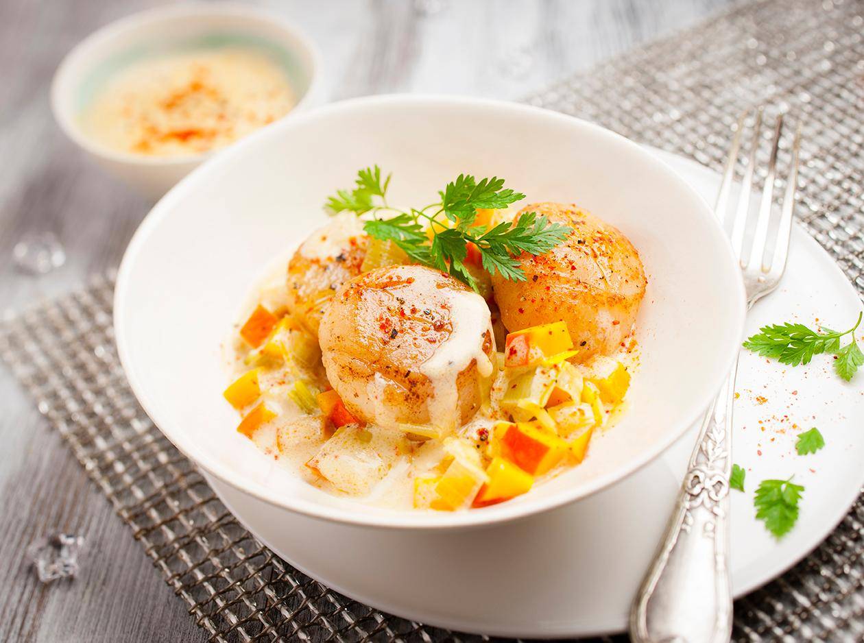 Vieiras assadas com Chablis - Receita Cookeo | Moulinex