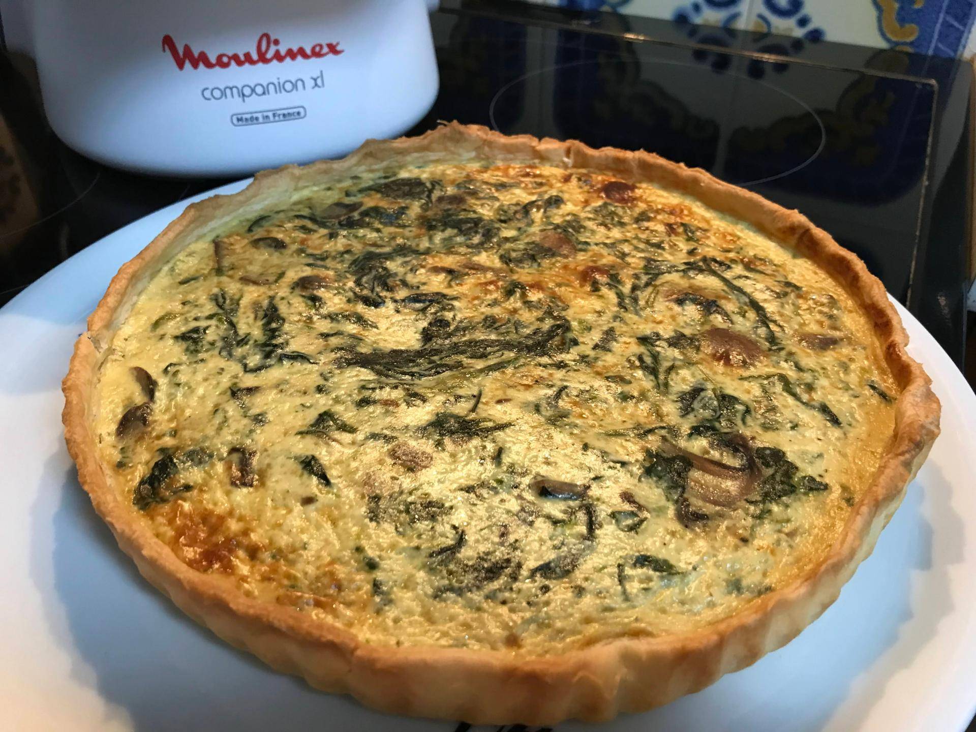 Quiche de Espinafres e Cogumelos - Receita Companion XL | Moulinex