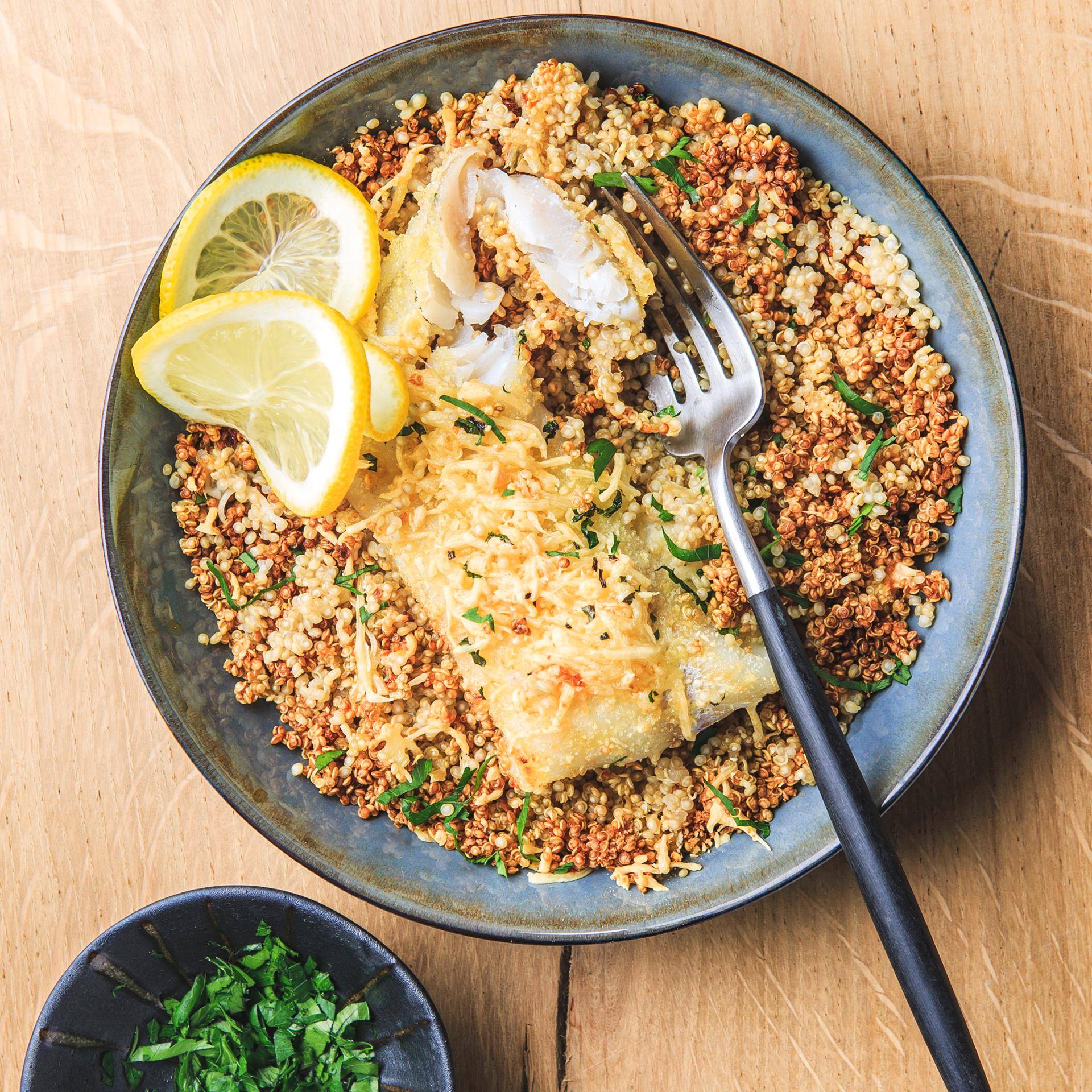 Bacalhau panado com quinoa - Receita Cookeo | Moulinex