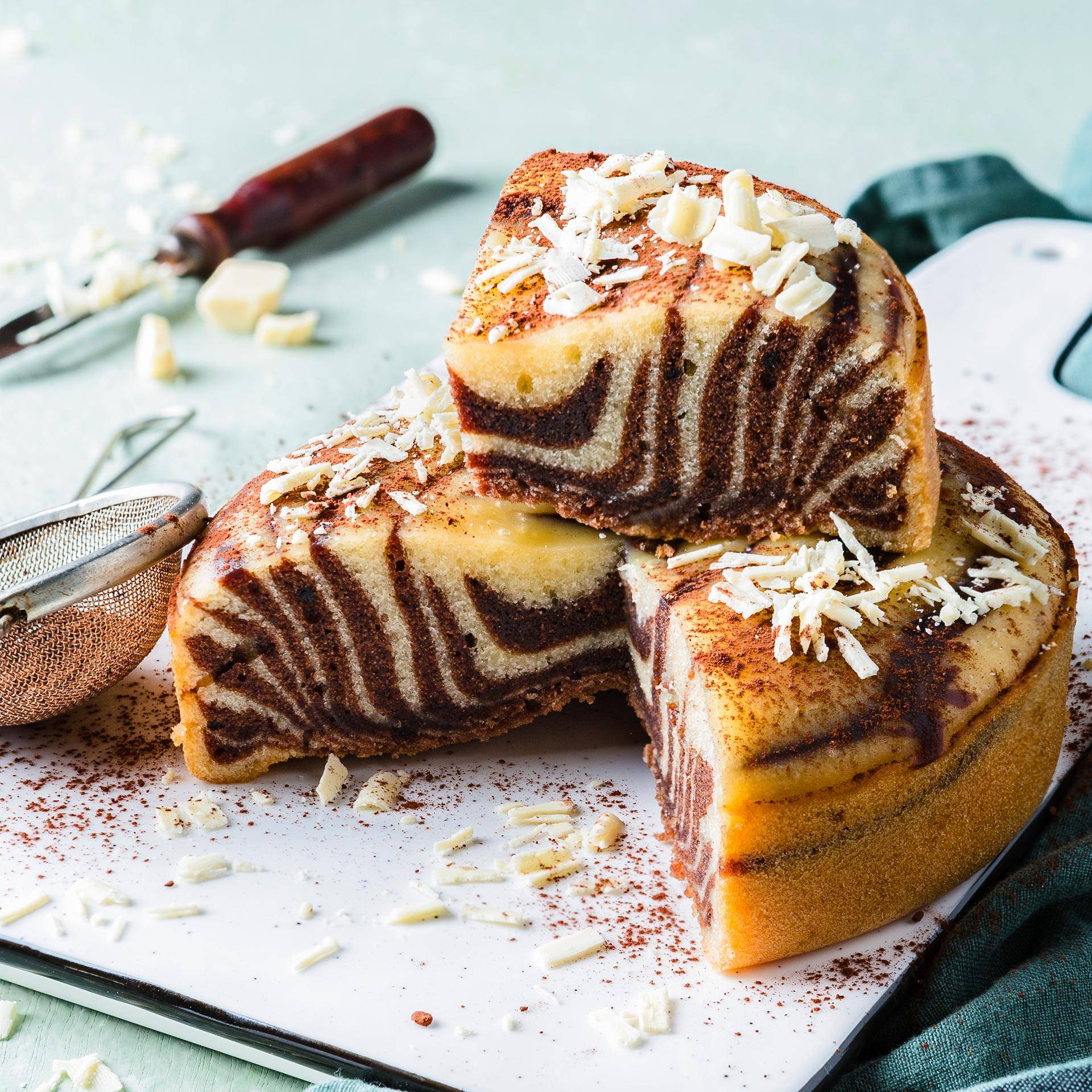 Bolo zebra de baunilha e chocolate - Receita undefined | Moulinex
