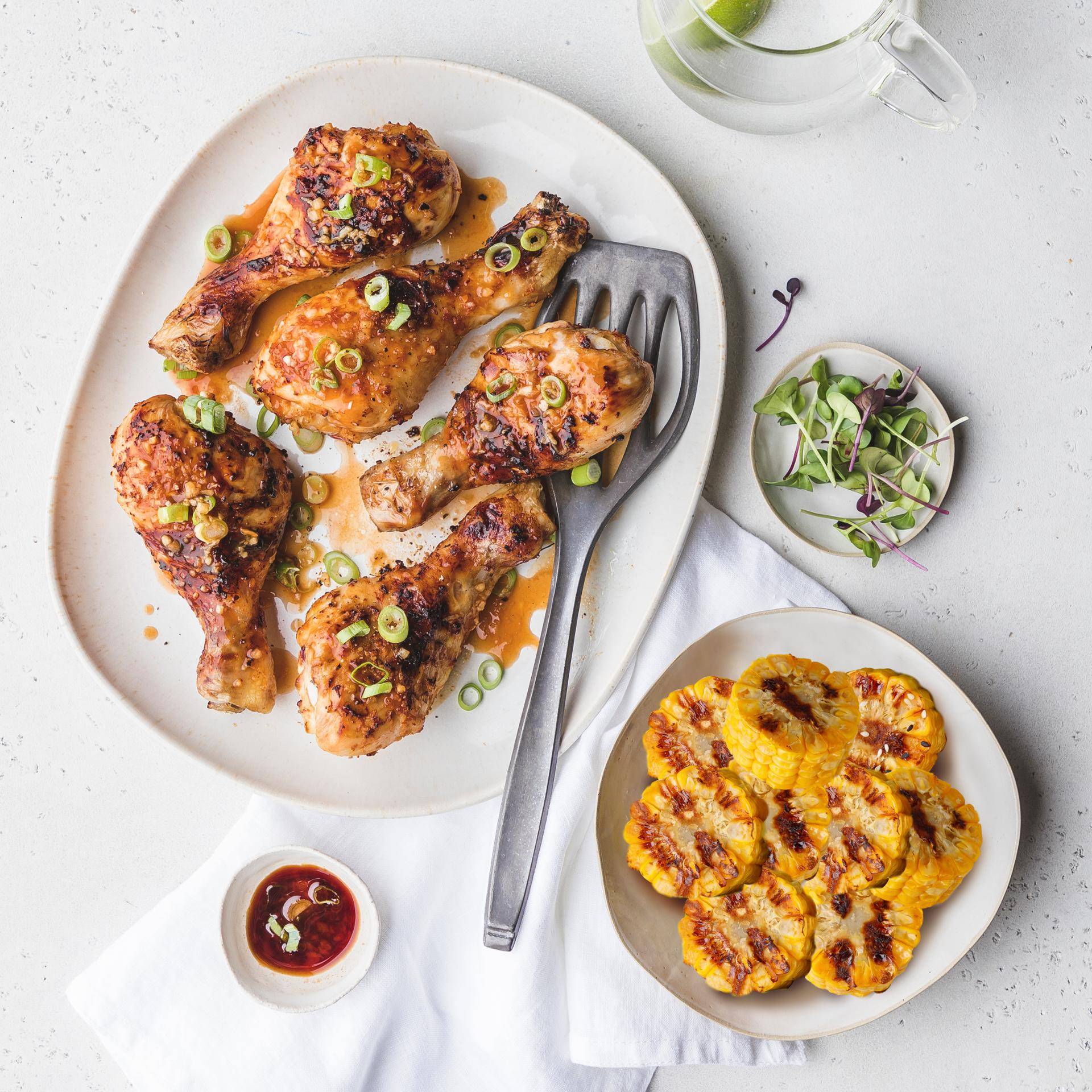 Coxas de frango caramelizadas com gengibre e milho - Receita undefined | Moulinex