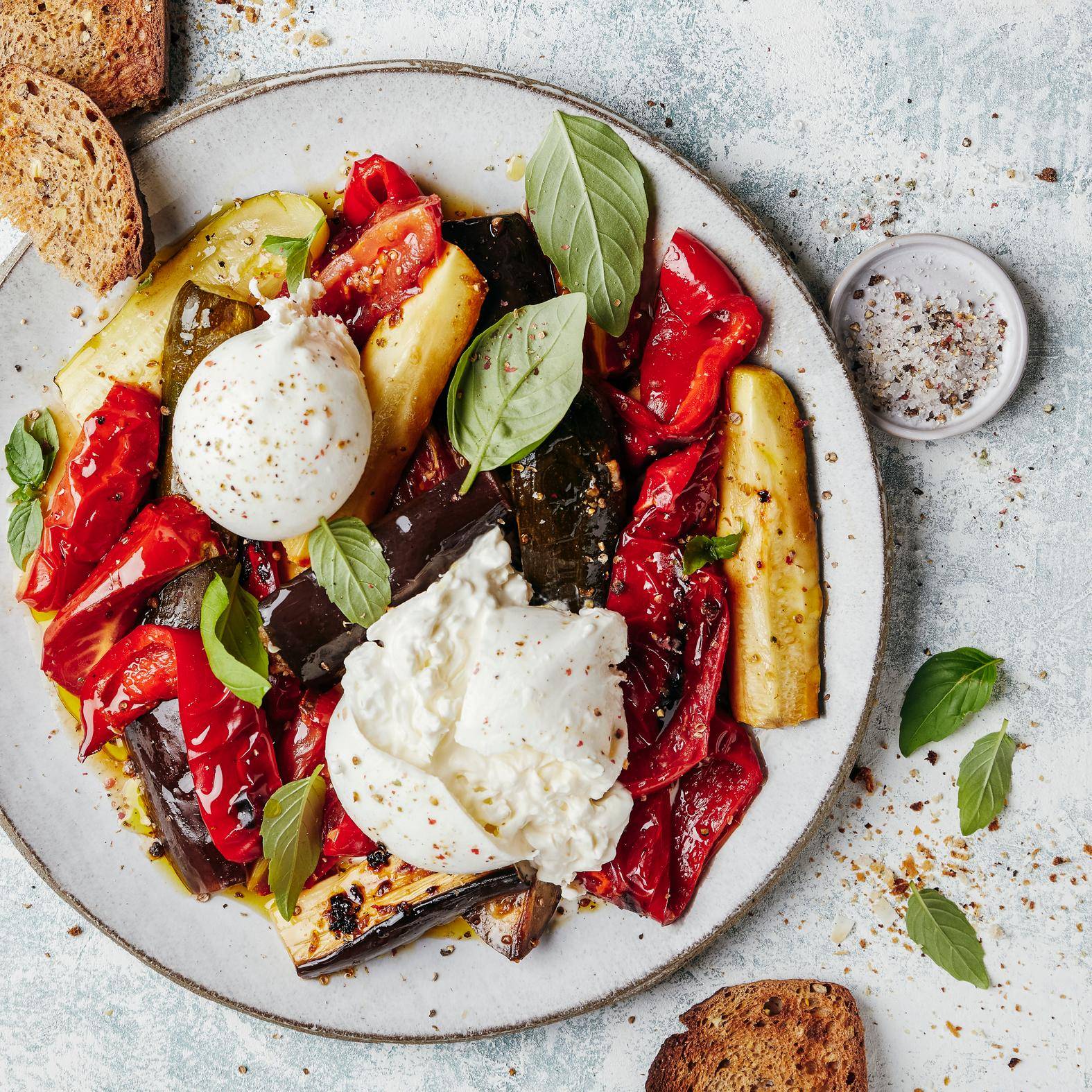 Antipasti de legumes e burrata à italiana - Receita undefined | Moulinex