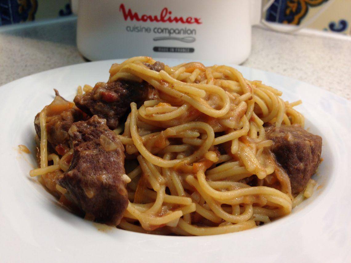Carne Estufada com Esparguete - Receita Companion XL | Moulinex