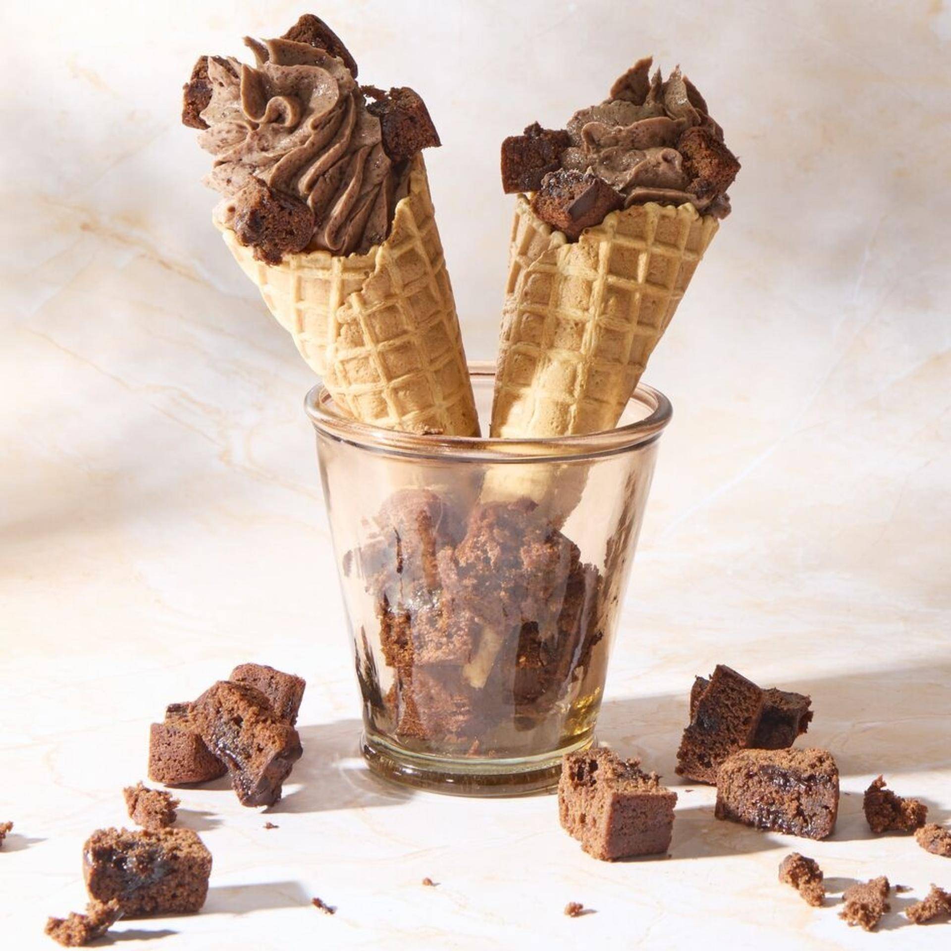 Gelado soft de brownie rico em proteína - Receita Freezi | Moulinex