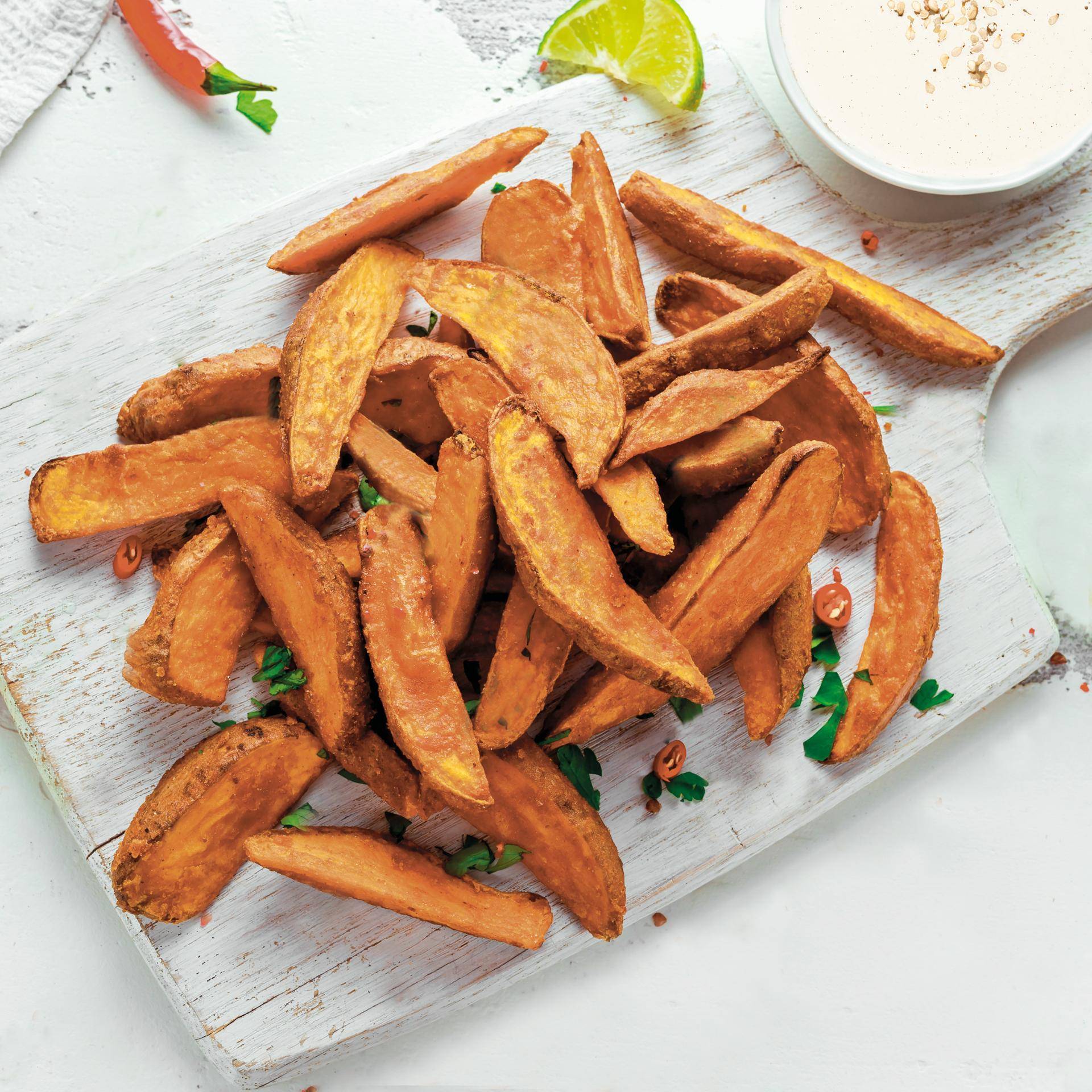 Batata-doce grelhada com molho de tahini - Receita Dual EasyFry&Grill | Moulinex