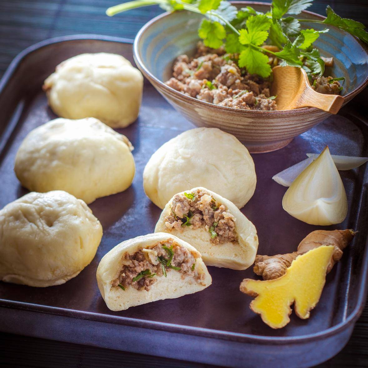 Banh Bao de vitela com cogumelos - Receita Companion Connect | Moulinex