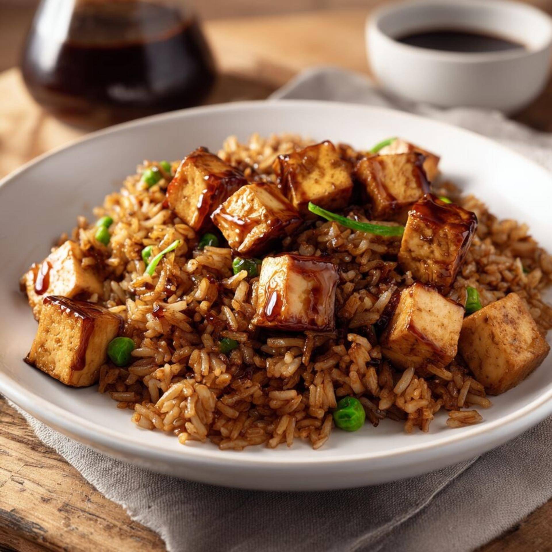 Arroz cantonês com tofu marinado crocante - Receita Companion Connect | Moulinex