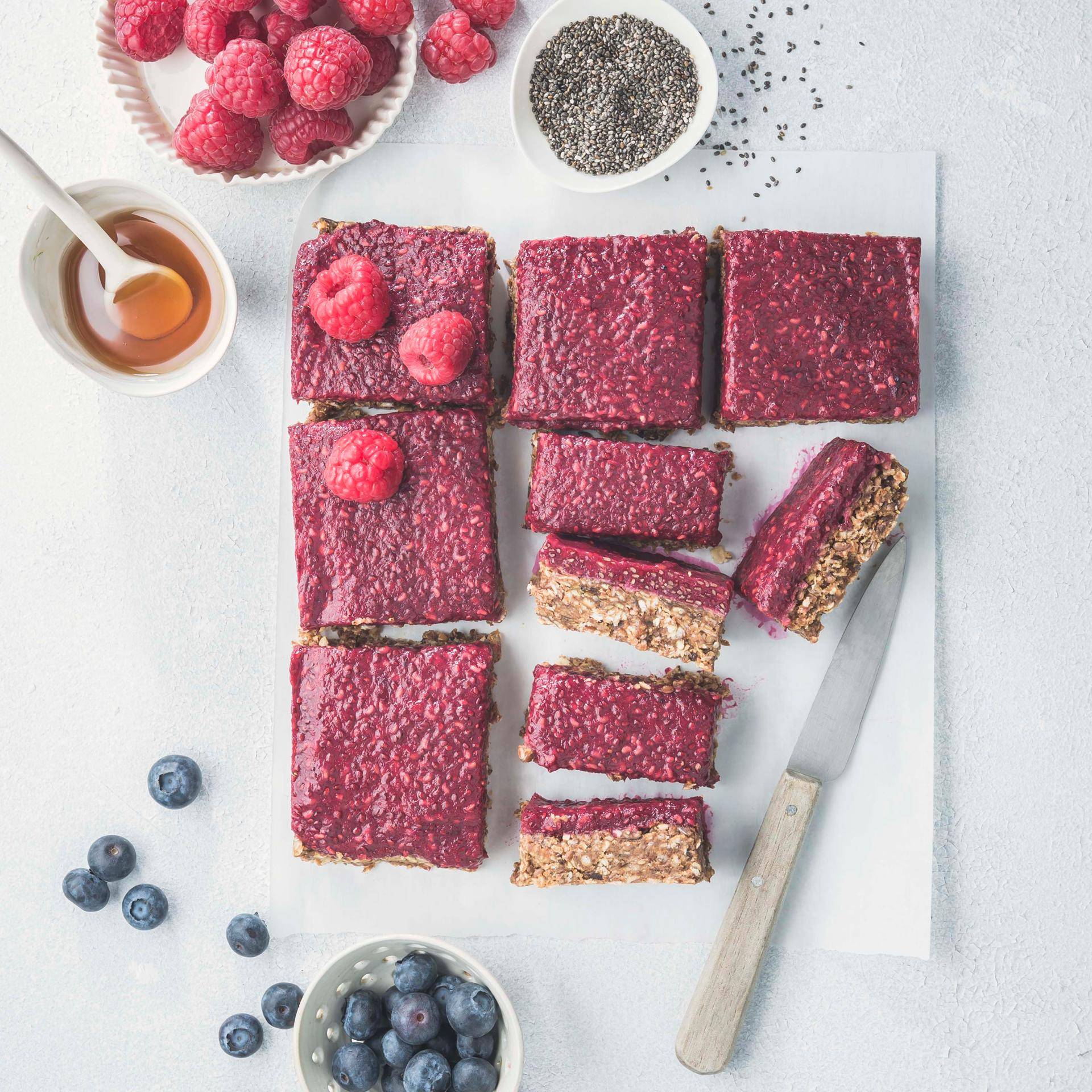 Barras de amêndoa e compota com sementes de chia - Receita Companion | Moulinex