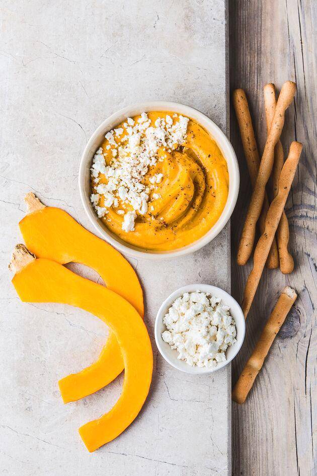 *Hummus with butternut squash and feta cheese - Receita Blend up | Moulinex