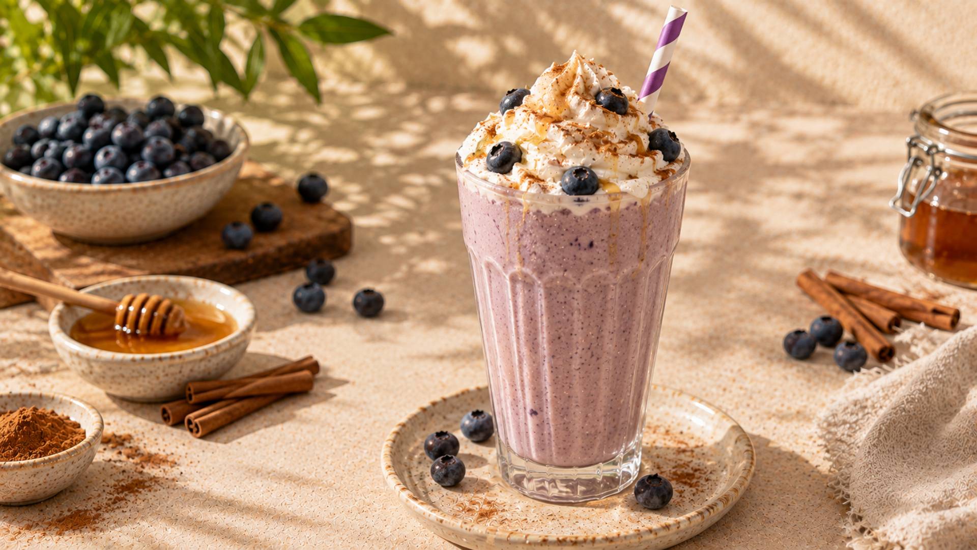 Milkshake de mirtilo e canela - Receita Freezi | Moulinex