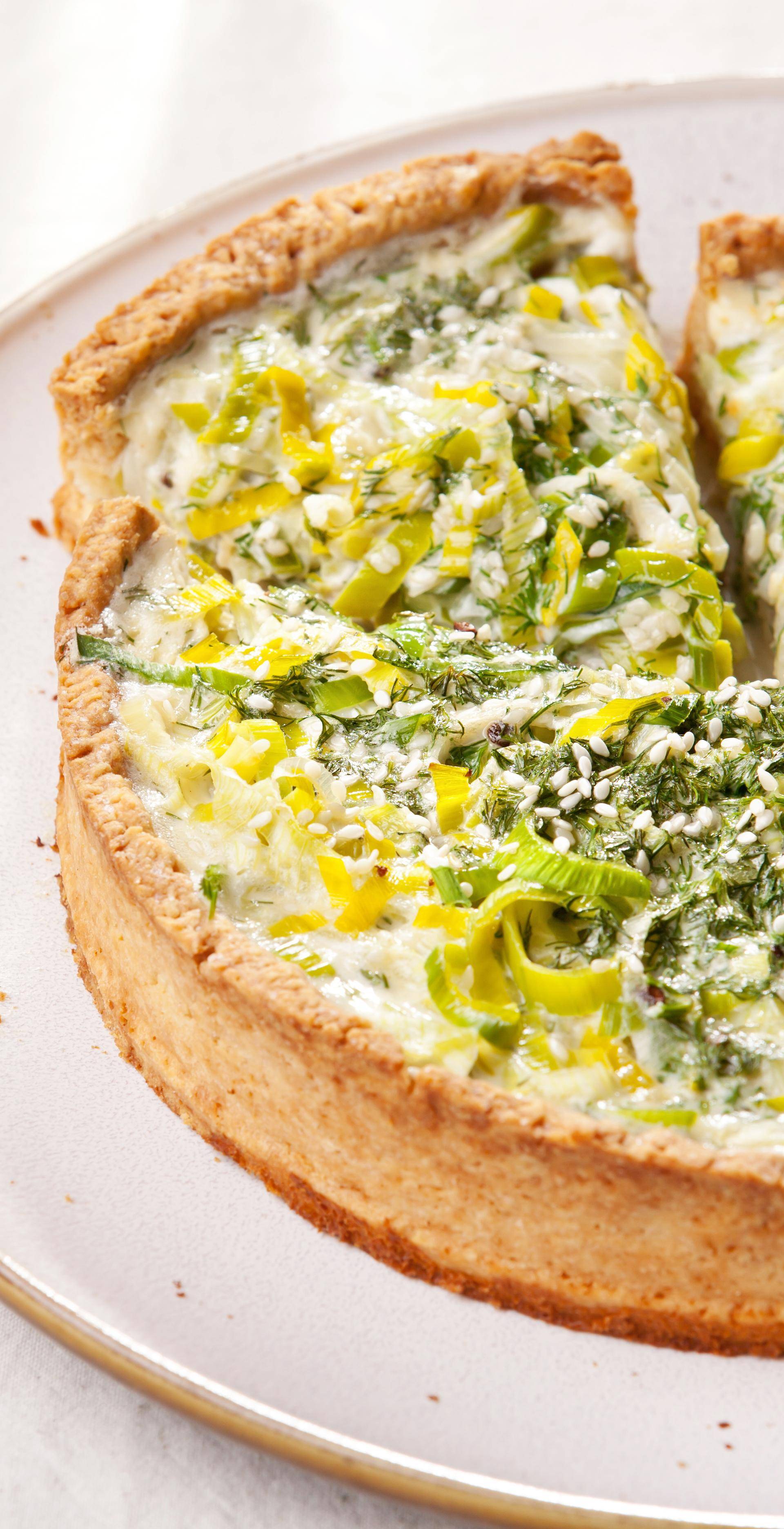 Quiche de alho-francês e caril que se desfaz na boca - Receita Easy Fry XL Surface | Moulinex