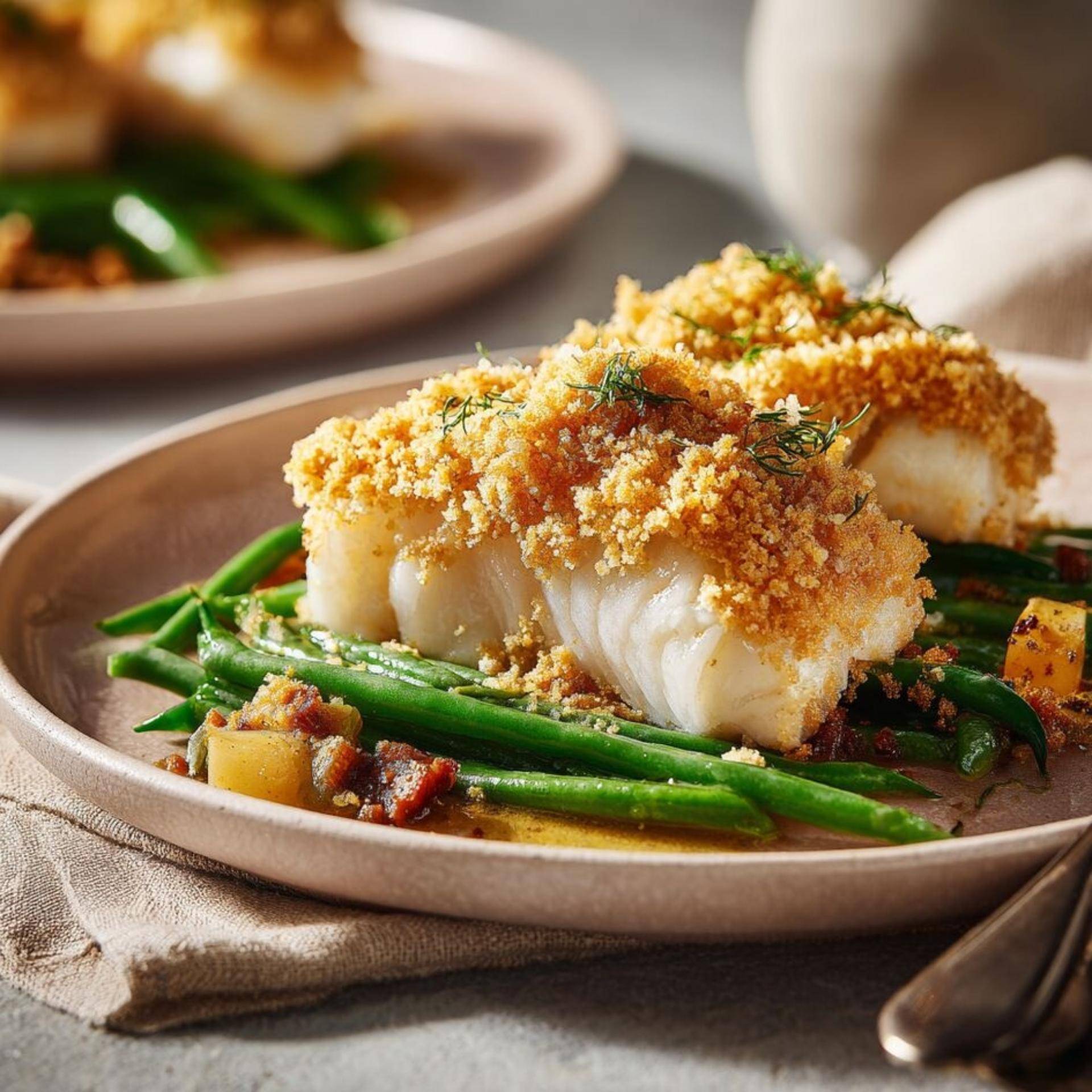 Bacalhau em crosta de amendoim com legumes em caril verde - Receita Companion Connect | Moulinex