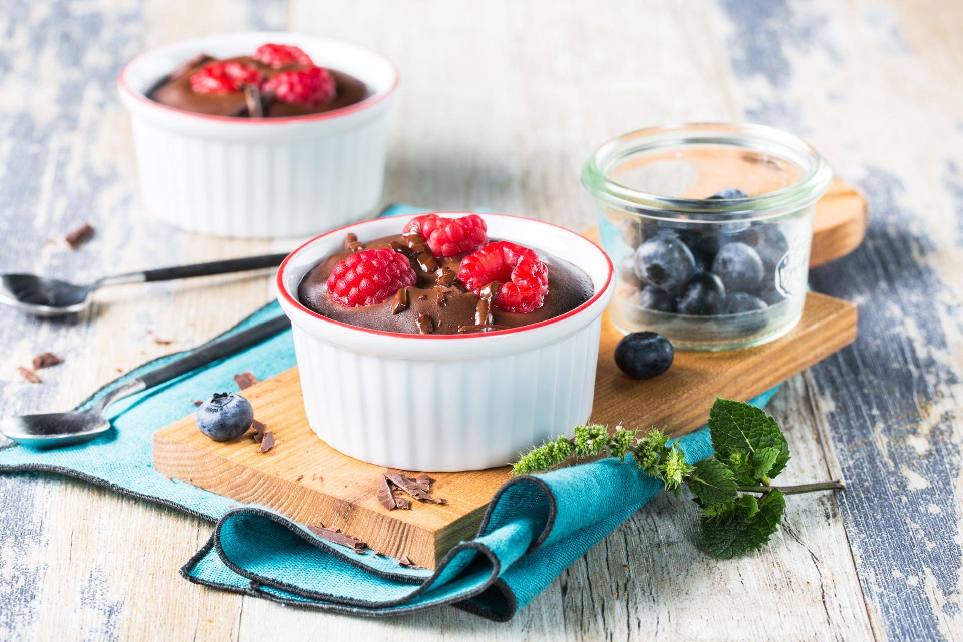 Fondants de chocolate preto e framboesa - Receita Easy fry Silence XL / Essential XL | Moulinex