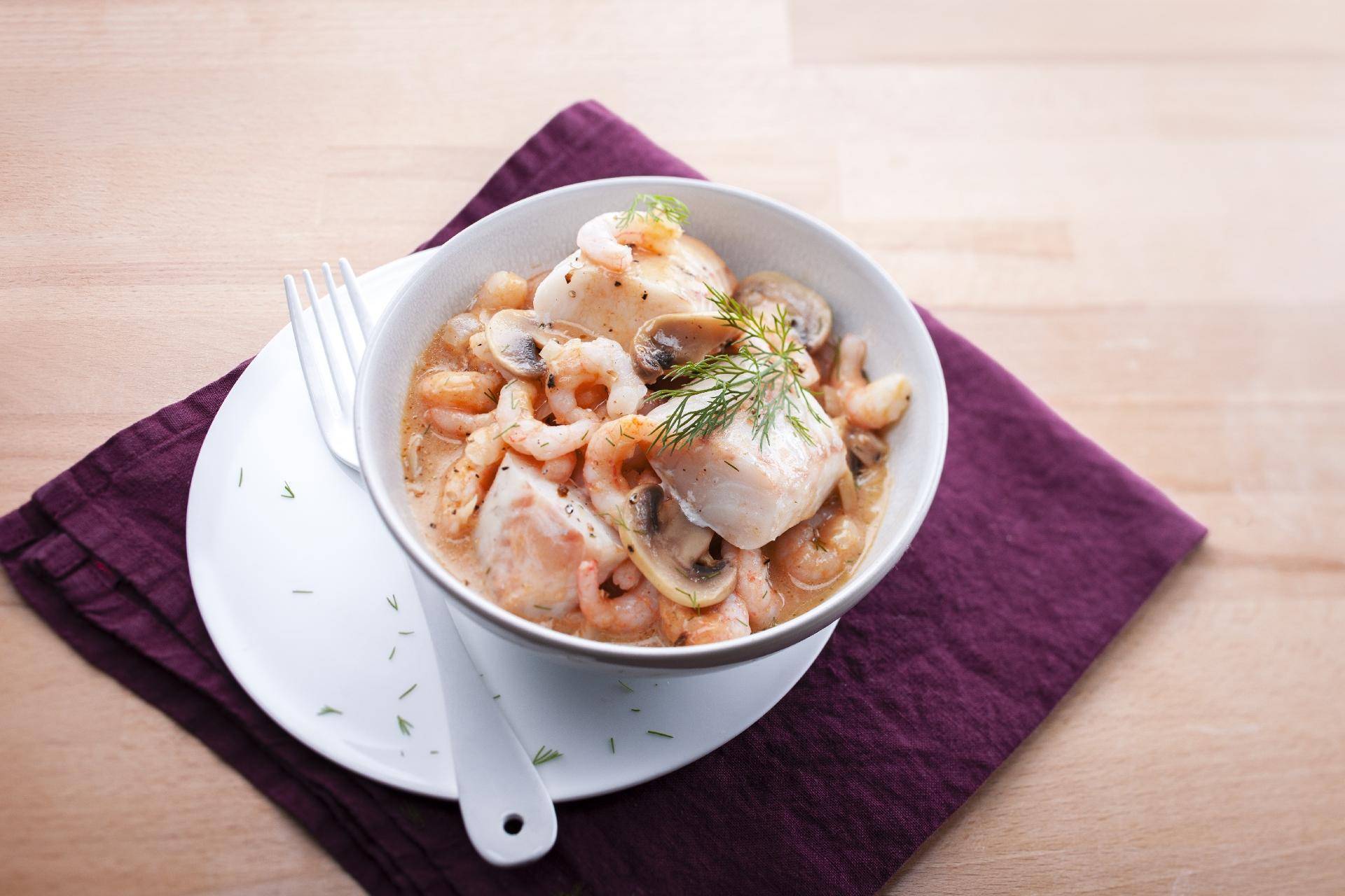 Pescada com gambas - Receita undefined | Moulinex