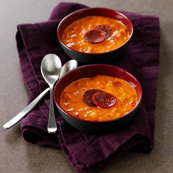 Creme de pimentos com chouriço - Receita Companion | Moulinex