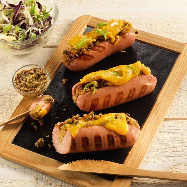 Salsichas recheadas com cheddar e maçã - Receita OptiGrill 4in1 | Moulinex