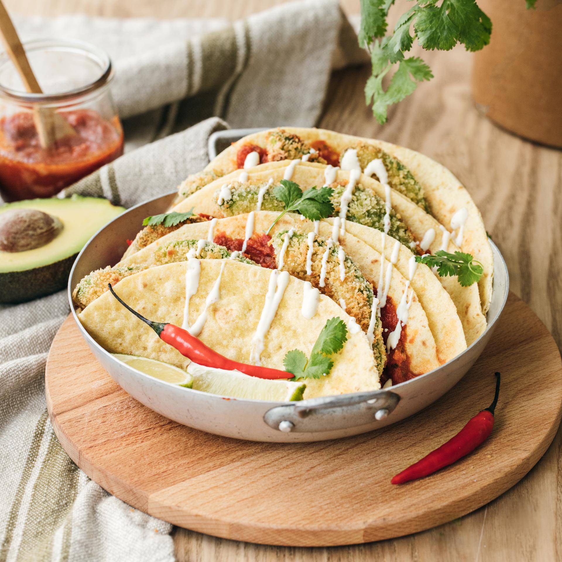 Tacos de abacate vegetarianos - Receita EASY FRY & GRILL 2 in 1 DIGITAL | Moulinex